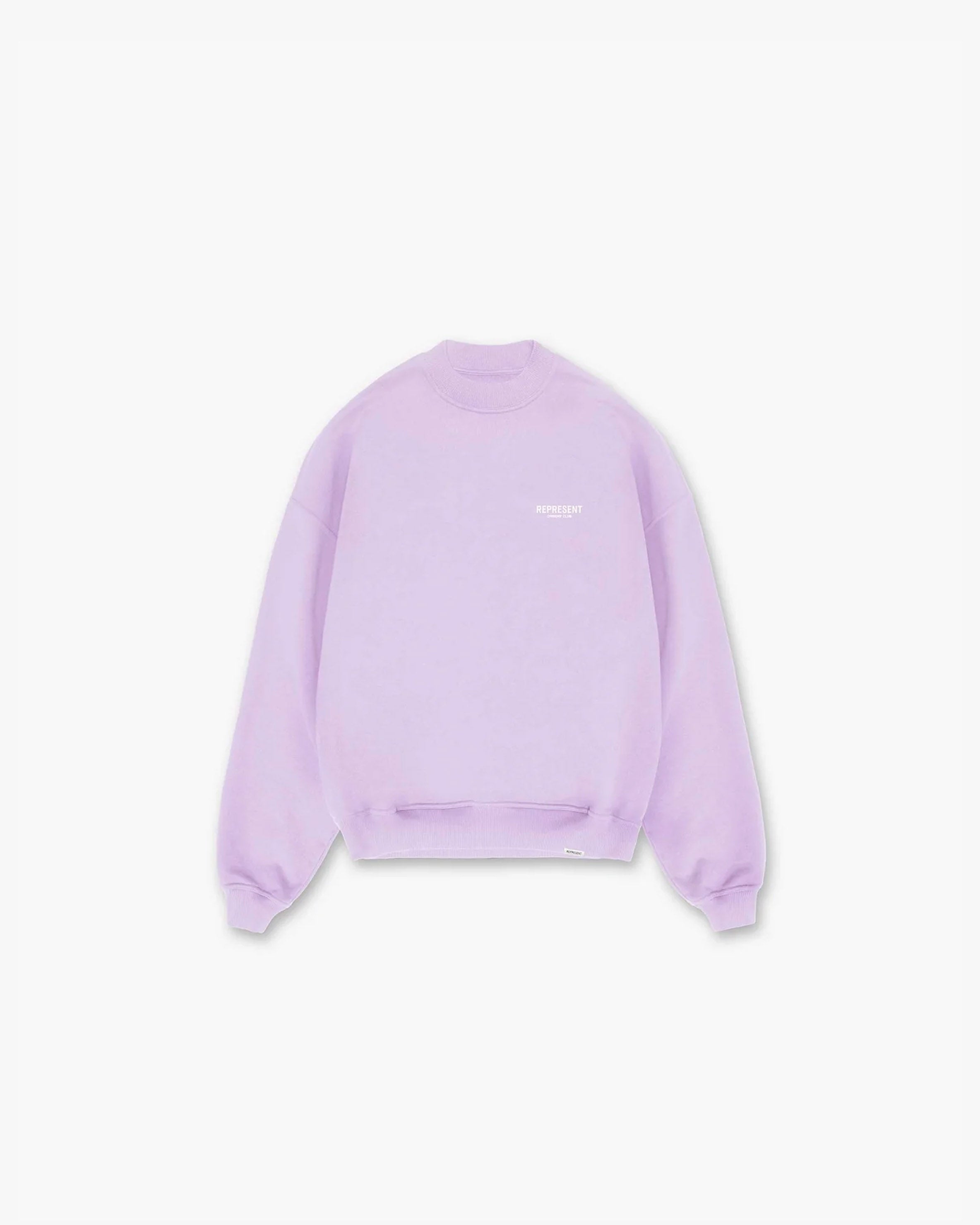 Represent Owners Club Sweater - Pastel Lilac | Vintage Inspired Knit Pullover | Casual Streetwear & Cozy Loungewear for Men & Women
