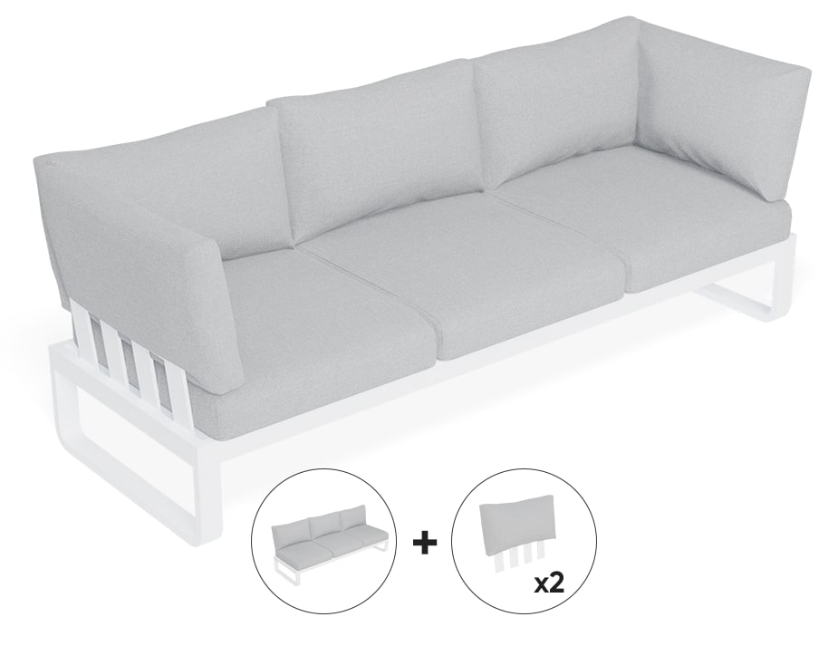 Fino 3-Seater Outdoor Modular Sofa Set - Waterproof & UV Resistant Patio Furniture for Garden, Poolside, and Backyard Relaxation