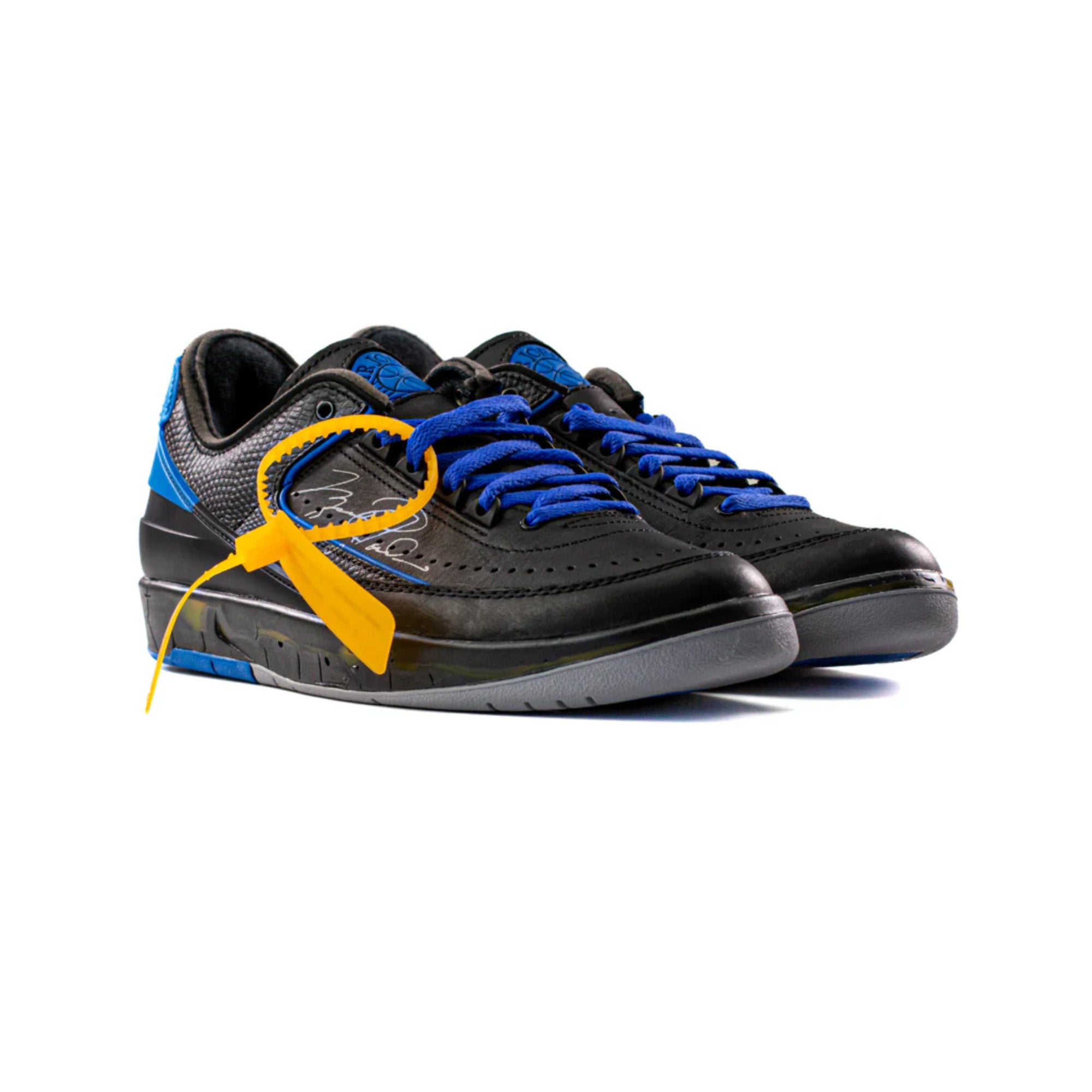 Air Jordan 2 Retro Low SP x Off-White 'Black Blue' Sneakers - Men's Basketball Shoes 2021 Edition | Streetwear Fashion & Casual Wear