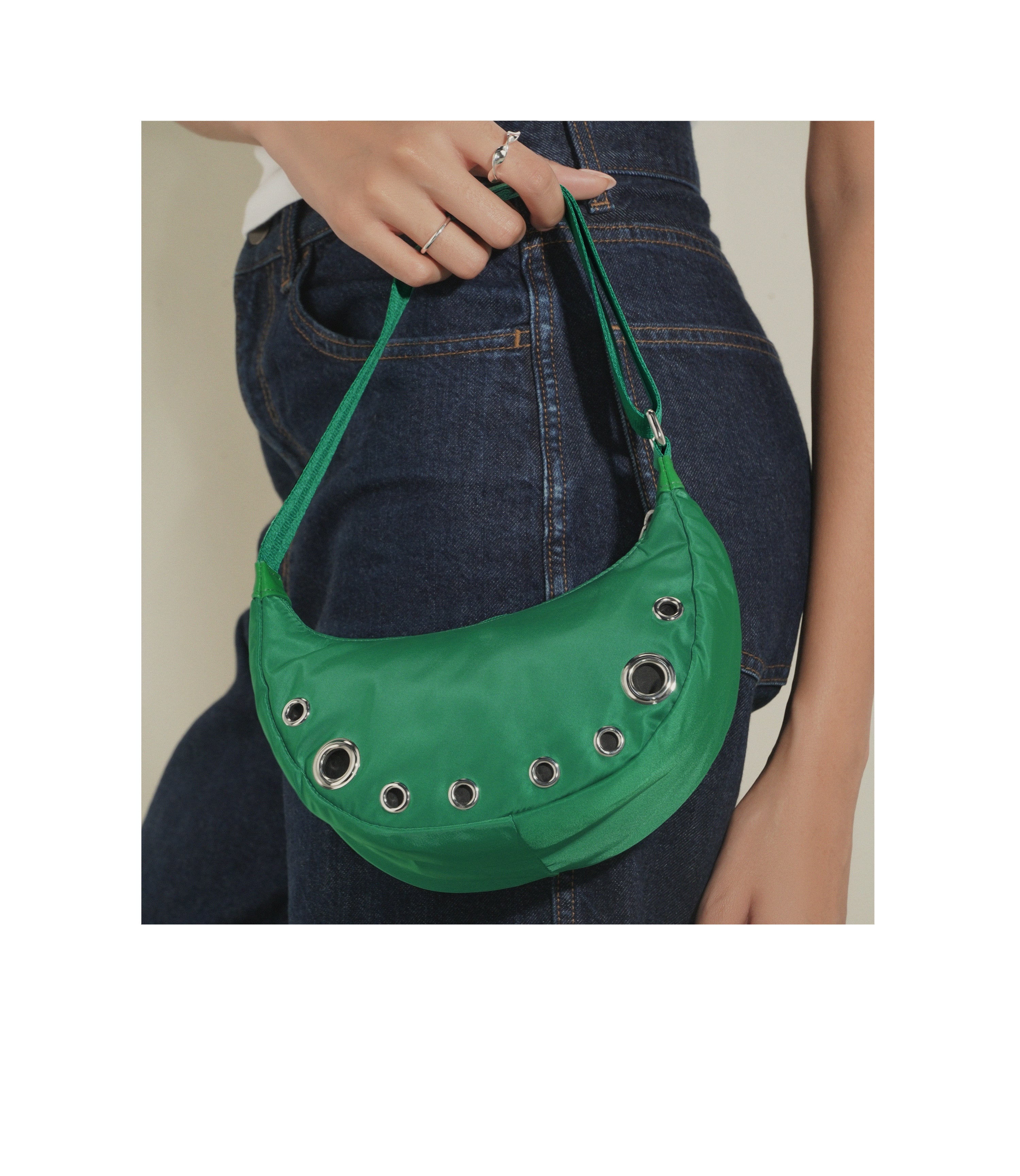 Stylish Grommet Small Shoulder Bag for Women - Trendy Crossbody Purse with Metal Eyelets - Perfect for Everyday Use, Travel & Shopping