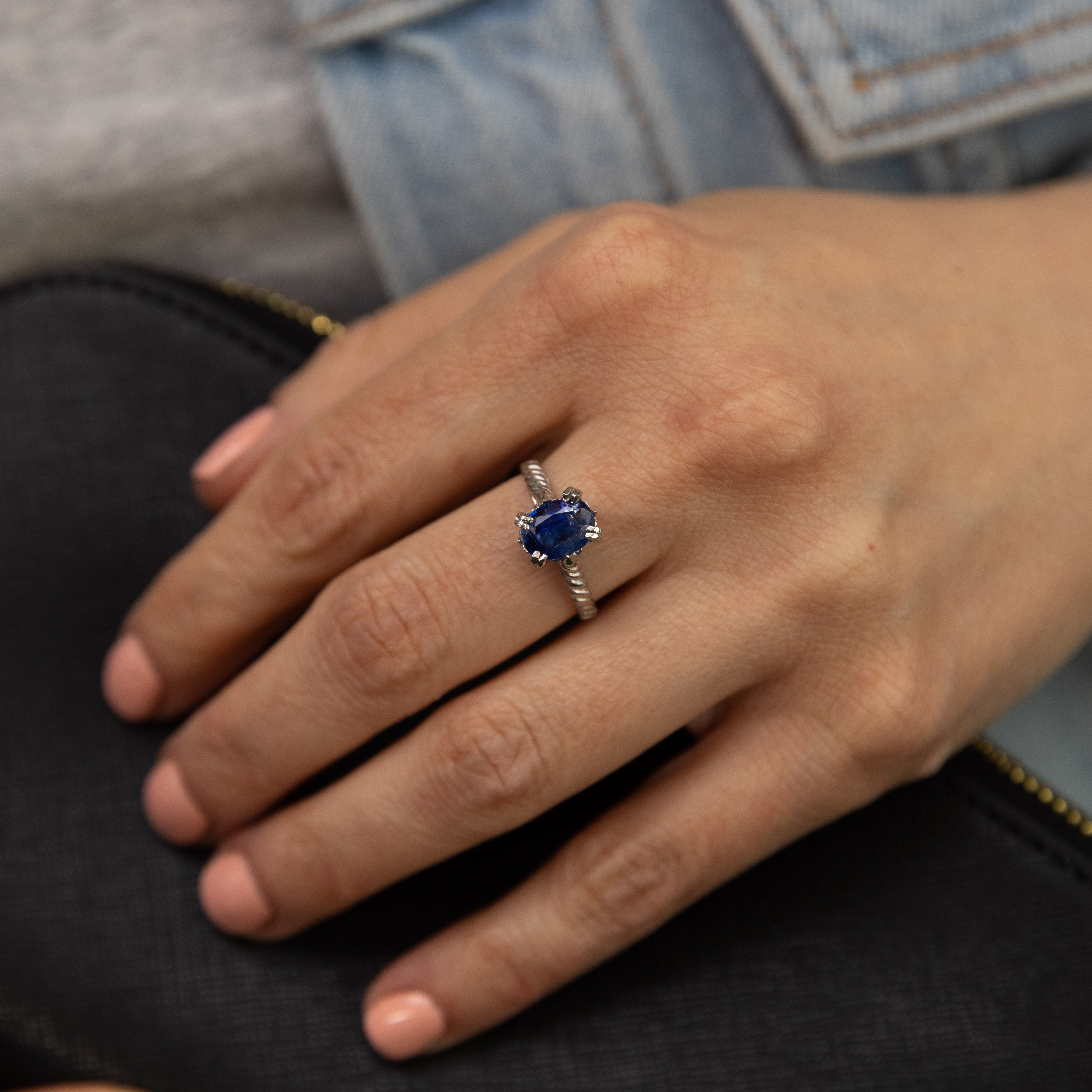 1.00ct Genuine Kyanite Solitaire Ring in Sterling Silver - Elegant Wedding, Engagement & Anniversary Jewelry Gift for Women