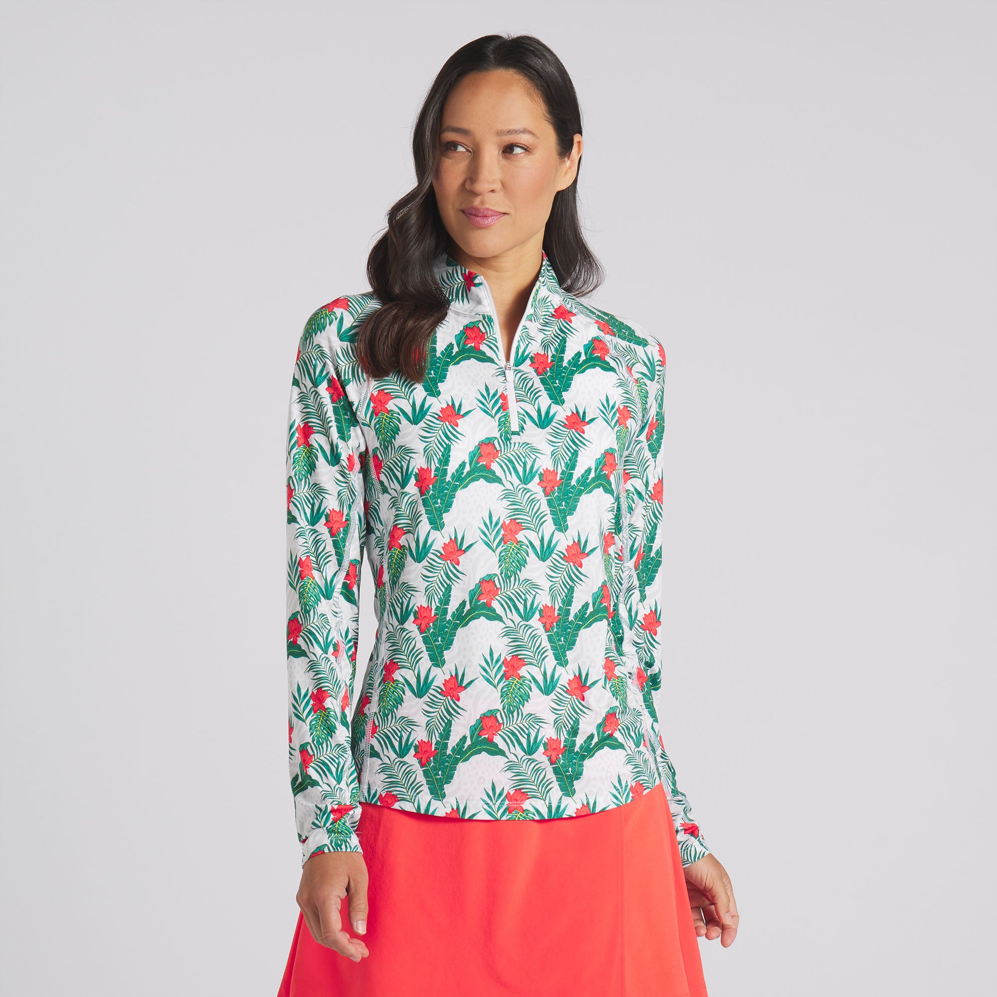 YouV Women's Tropic 1/4 Zip Golf Pullover - Lightweight Breathable Performance Shirt for Golfing, Hiking & Outdoor Activities