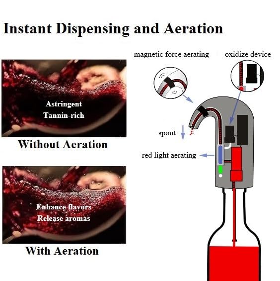 Premium Electric Wine Aerator & Decanter - Fast Wine Dispenser & Pourer for Wine Lovers | Perfect Wine Accessory Gift Set for Home, Parties & Corporate Gifts
