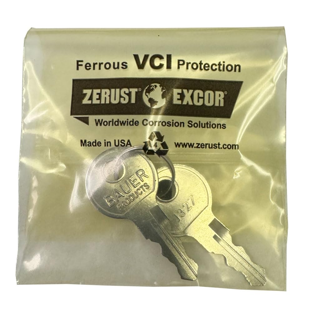 Bauer J327 Replacement Keys - Set of 2 with Zerust Bag for Camper Shells & Truck Caps