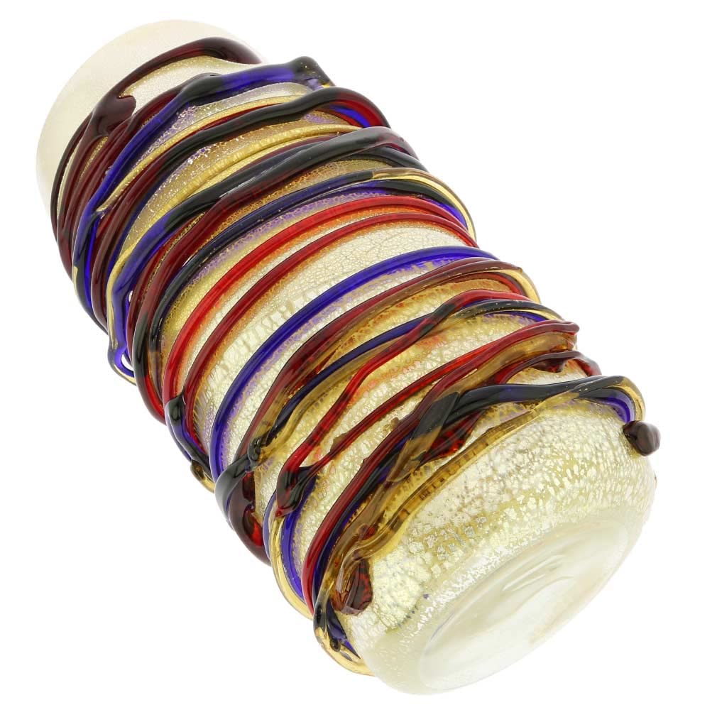 Venetian Murano Glass Vesuvio Abstract Art Tall Vase - Handcrafted Italian Home Decor for Living Room, Dining Table & Luxury Gift