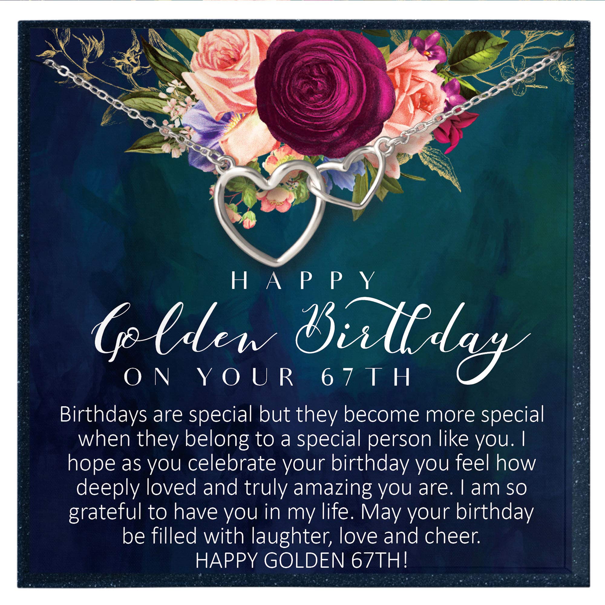 67th Birthday Gift for Women - Heart Necklace Jewelry for 67 Year Old Woman | Elegant Birthday Present for Mom, Grandma, Wife | Perfect for Parties, Anniversaries & Special Occasions