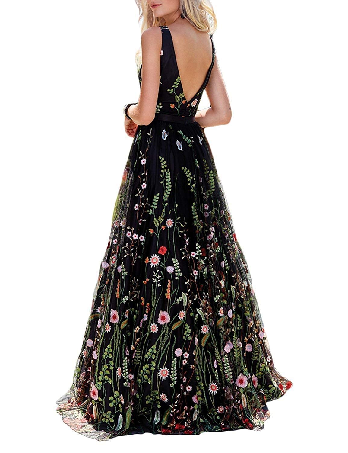 Elegant Women's Embroidered Prom Dress Formal Evening Gown V241 - Perfect for Homecoming, Wedding, and Special Occasions
