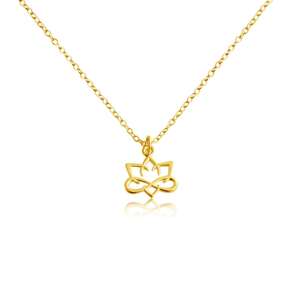 Azaggi 14K Gold Plated Sterling Silver Lotus Flower Pendant Necklace - Spiritual Awakening Charm Jewelry for Women | Perfect Gift for Birthday, Anniversary & Special Occasions | Ideal for Meditation, Yoga & Boho Fashion