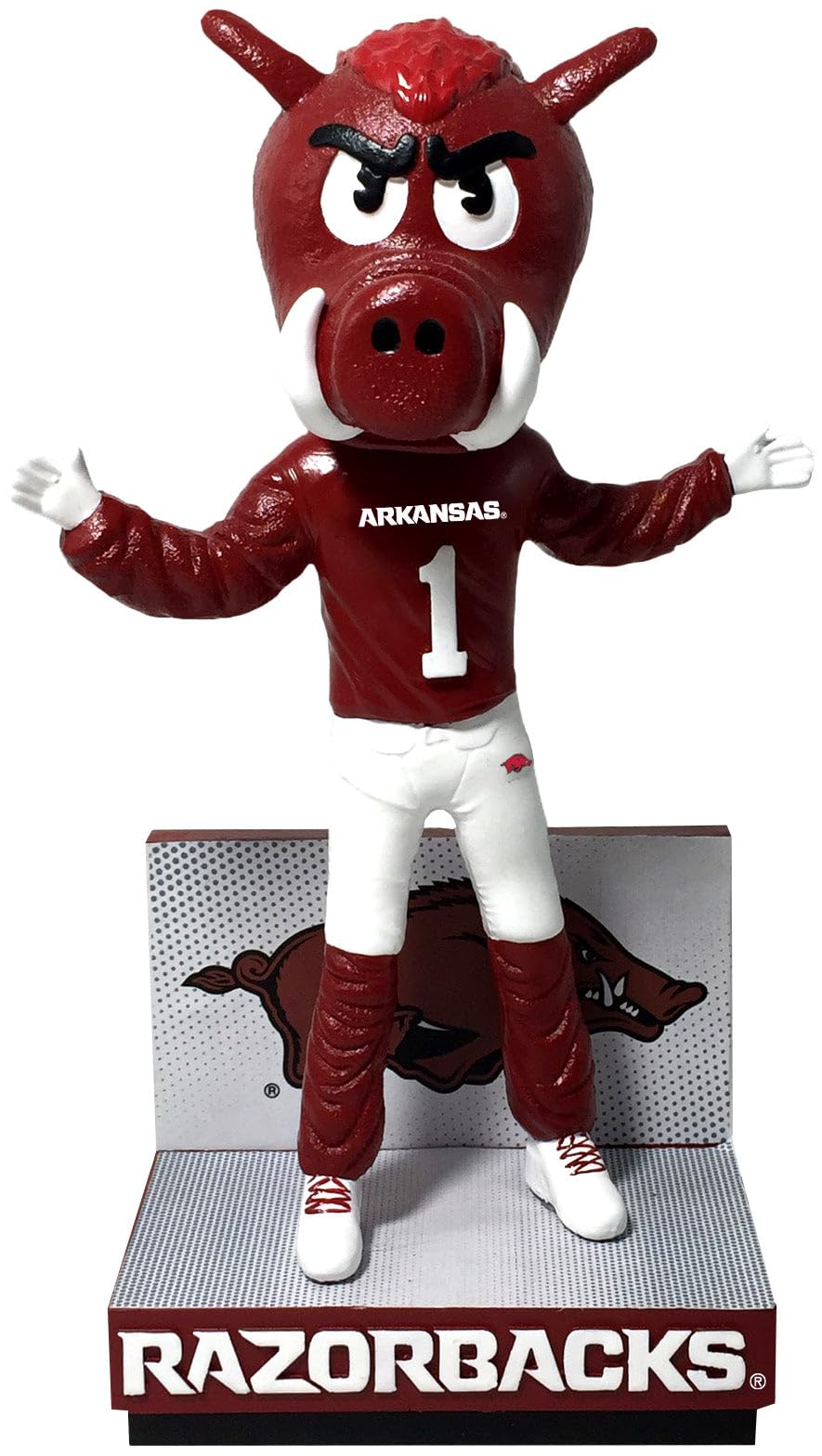 Official Arkansas Razorbacks Big Red Bobblehead - NCAA College Football Fan Collectible for Home & Office Decor, Game Day Party Supplies