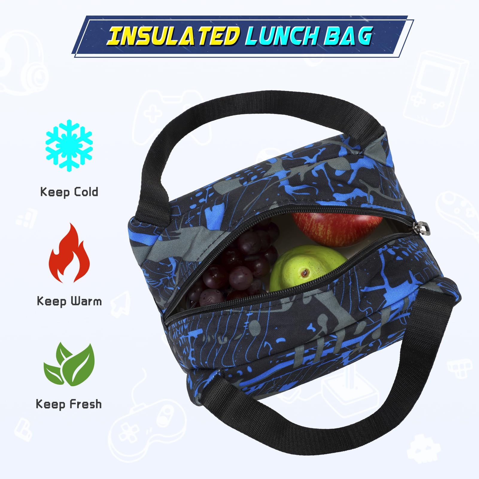 **Cool Luminous Boys Backpack with Lunch Bag & Pencil Case - USB Charging Port, Durable School Backpack for Kindergarten, Elementary & Middle School Boys - Perfect for Daily Use, Travel & Outdoor Adventures**