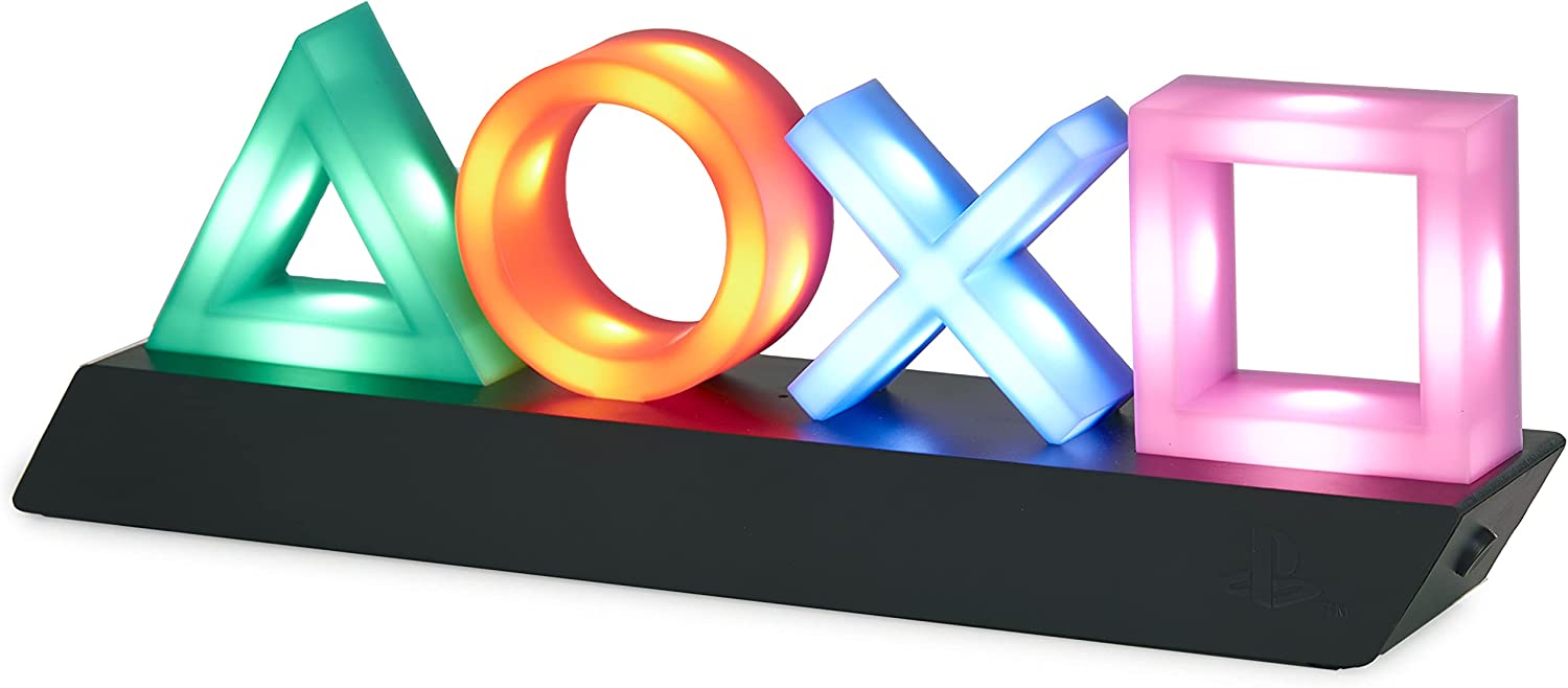 Paladone Playstation Icons LED Light - 3 Adjustable Lighting Modes for Gaming Room Decor, Bedroom Night Light & Gamer Gift