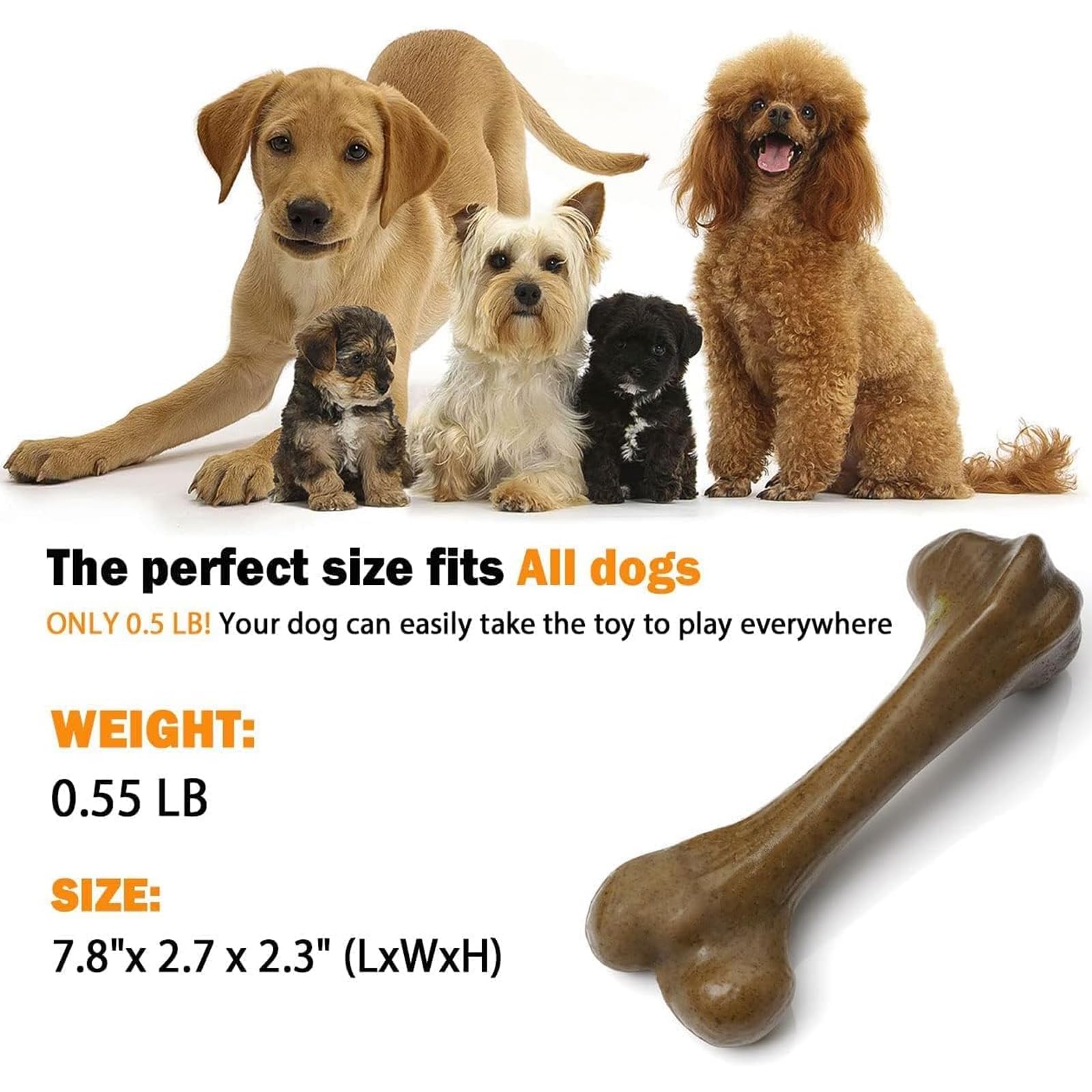 Indestructible Tough Dog Toys for Aggressive Chewers - Durable Nylon Dog Bones & Puppy Teething Toys for Medium/Large Breeds - Beef Flavor Interactive Chew Toys - Perfect for Playtime, Training & Anxiety Relief - Best Gift for Dogs