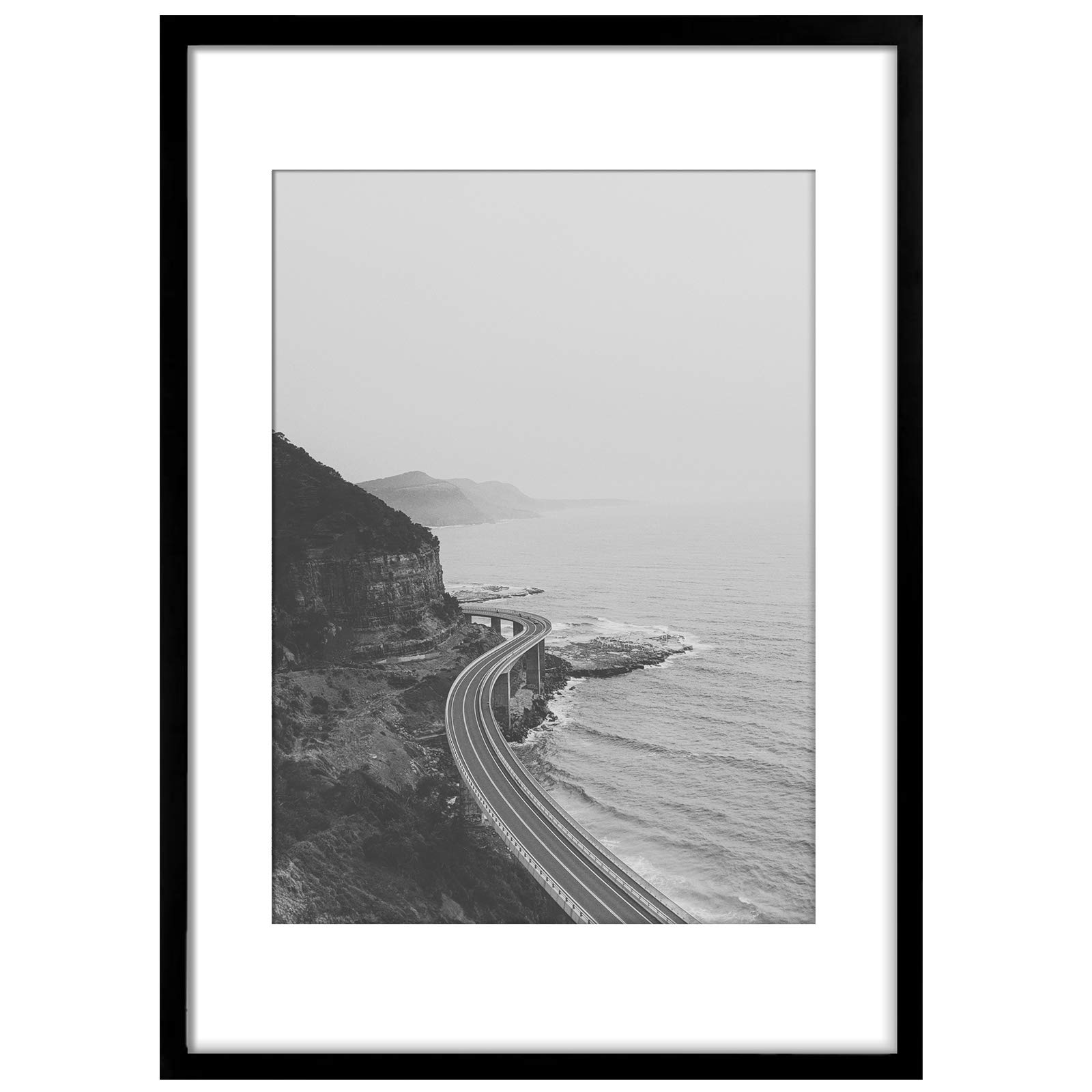 Premium Solid Wood A2 Poster Frame - Black Picture Frame with Mount for A3 Photos | Wall Art Display for Home, Office & Gallery Decor