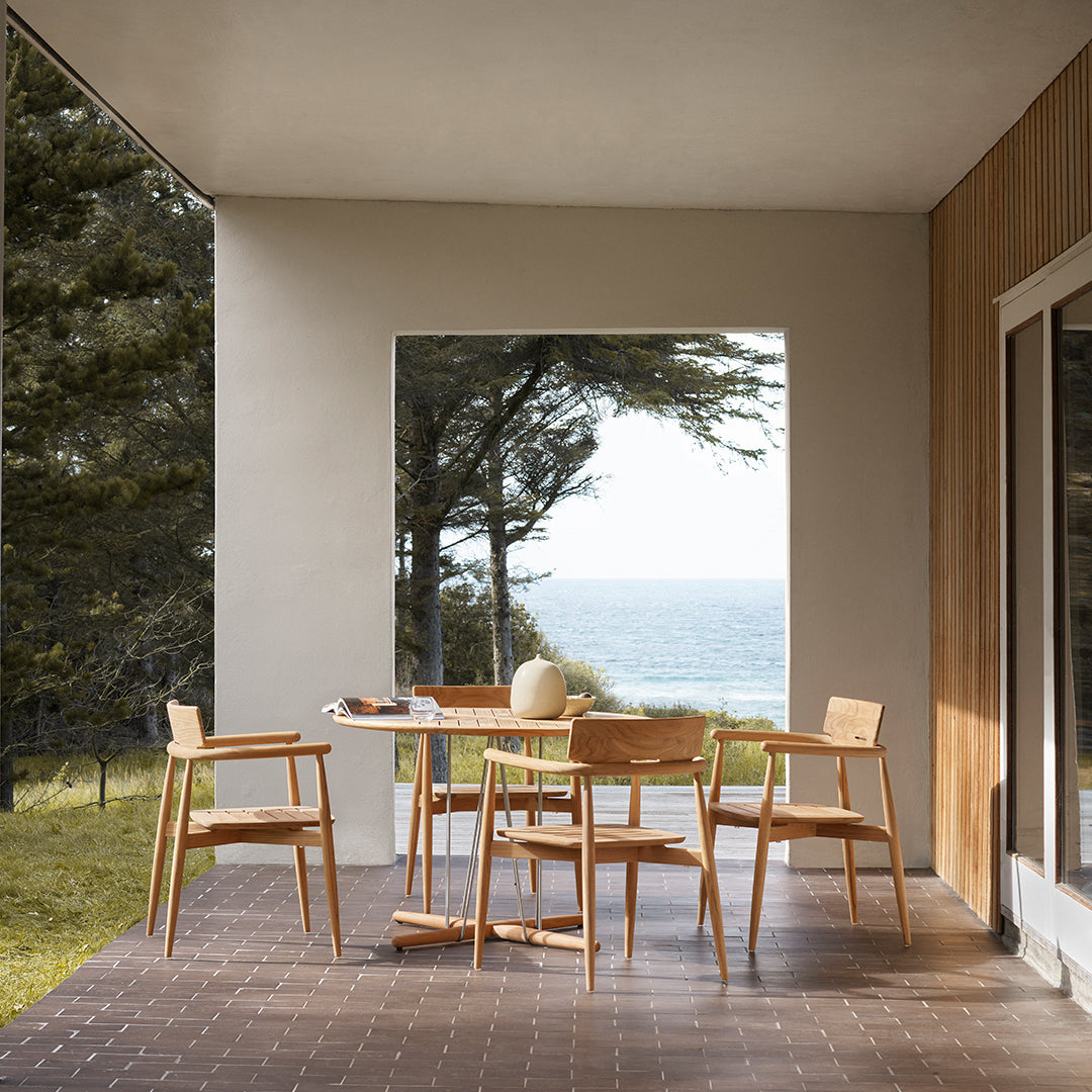 E008 Embrace Outdoor Dining Chair - Waterproof Wicker Patio Furniture Set for Garden, Poolside, Backyard - Comfortable & Durable All-Weather Seating for Restaurants, Cafes, and Home Decor