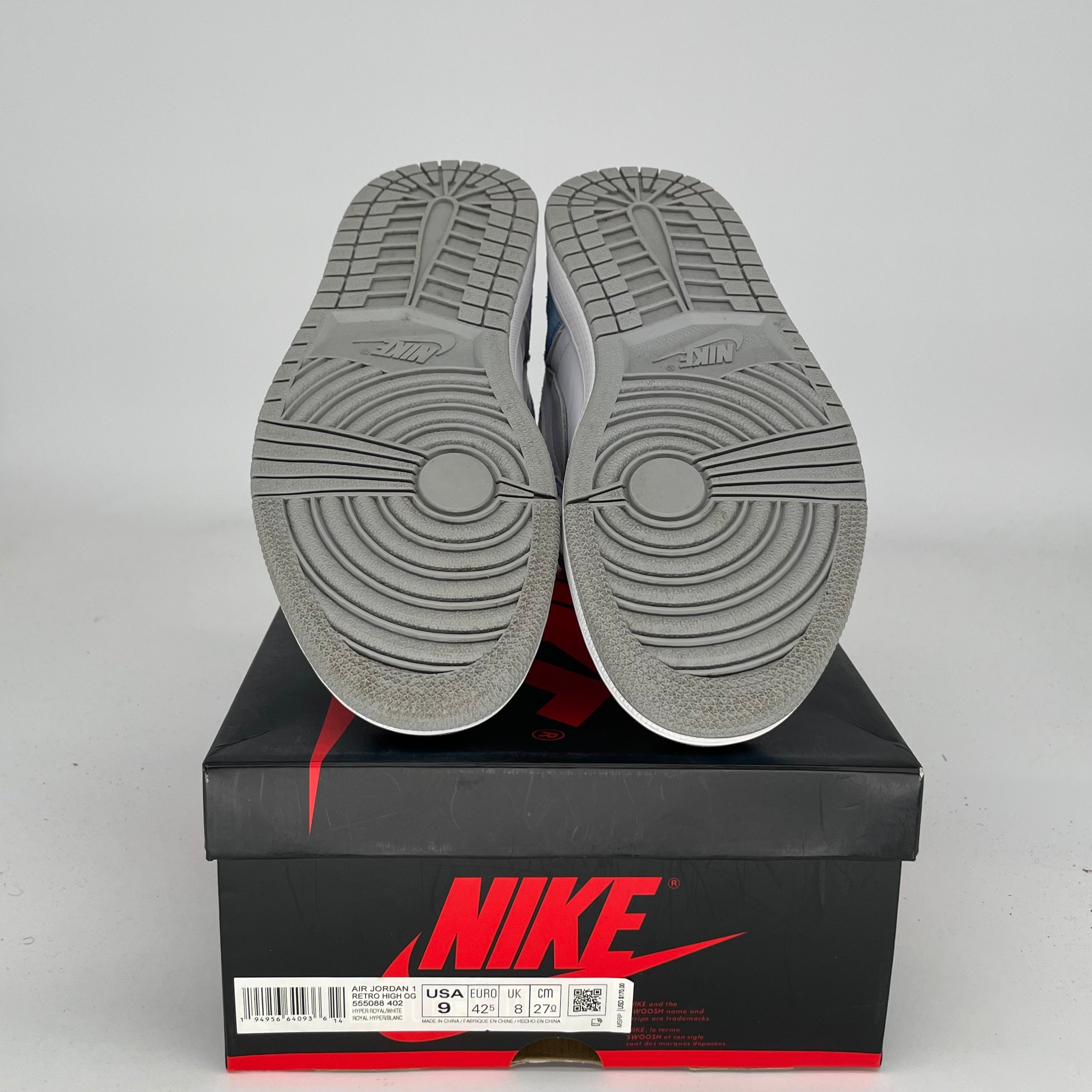AIR JORDAN 1 HYPER ROYAL Sneakers - Men's Size 9 (555088-402) | Basketball Shoes for Streetwear & Casual Outfits