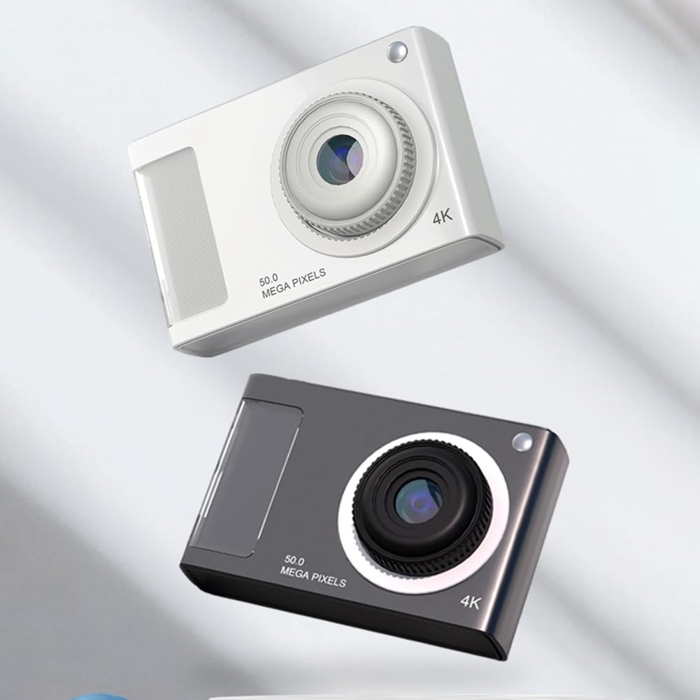 Luejnbogty 48MP HD Mini Camera with 2.4in IPS Display - 4K Video Camera for Kids & Students with Fill Light, Black - Perfect for School Projects, Travel Vlogging & Outdoor Adventures