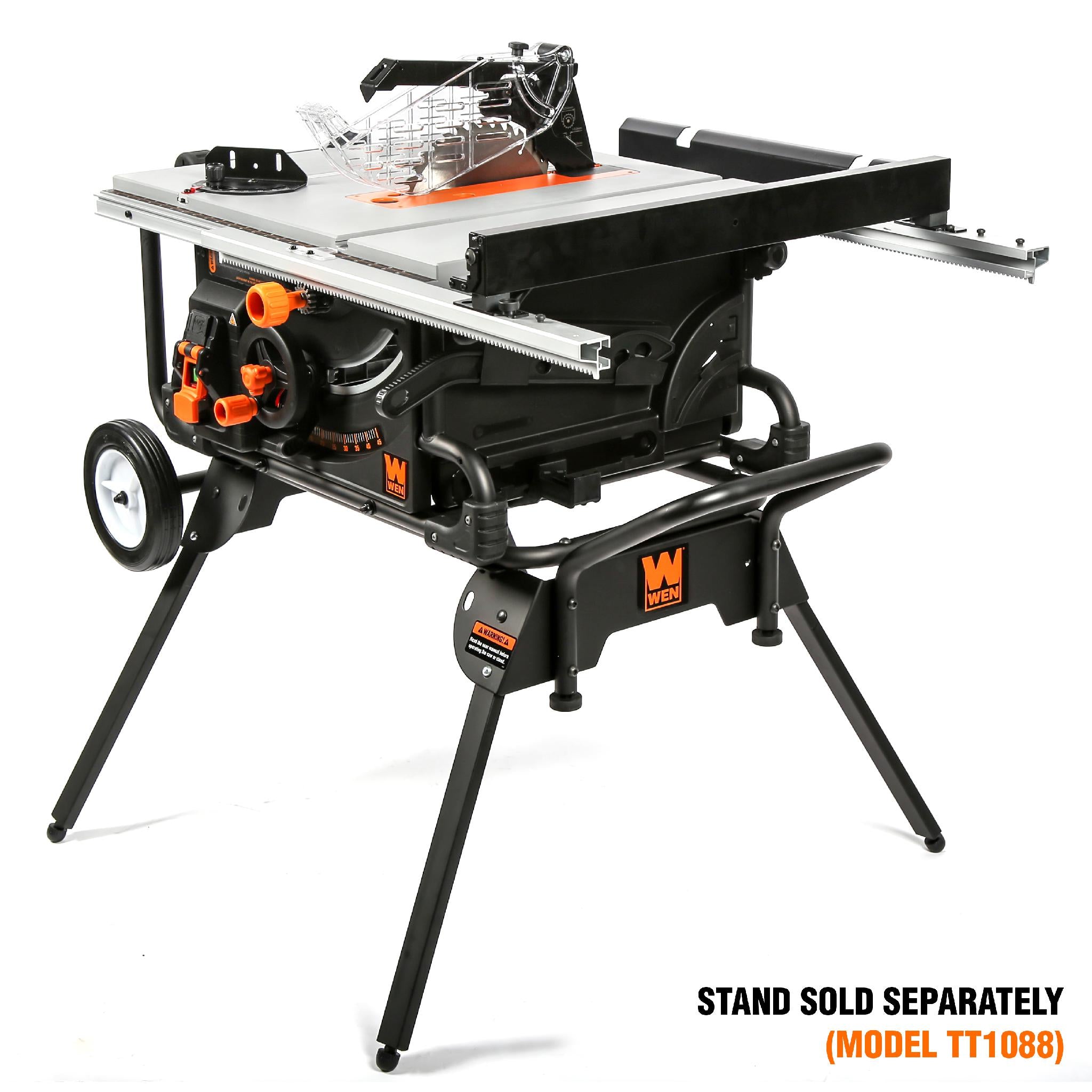 WEN TT1015 15 Amp 2 HP 10 Inch Industrial Benchtop Jobsite Table Saw - Powerful Woodworking Tool for DIY Projects & Professional Workshops
