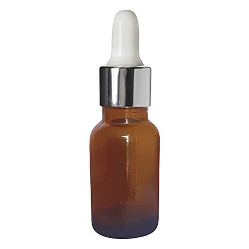 Glass Dropper Bottle, Silver Cap, 15ml