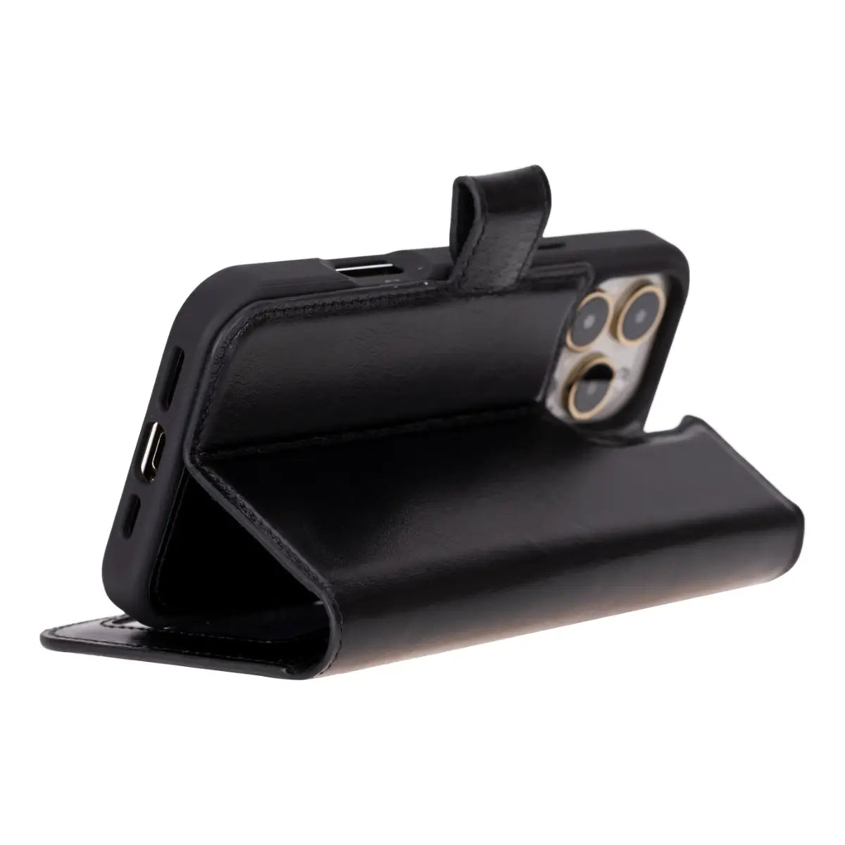 Premium Black Leather Wallet Case for iPhone 16 Pro - RFID Blocking & Card Slots - Perfect for Everyday Use, Travel & Business