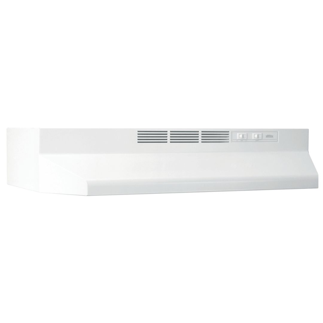 Broan 41000 Series 30-Inch Ductless Under Cabinet Range Hood in White (Model 413001) - Powerful Kitchen Ventilation for Smoke, Odor & Grease Removal