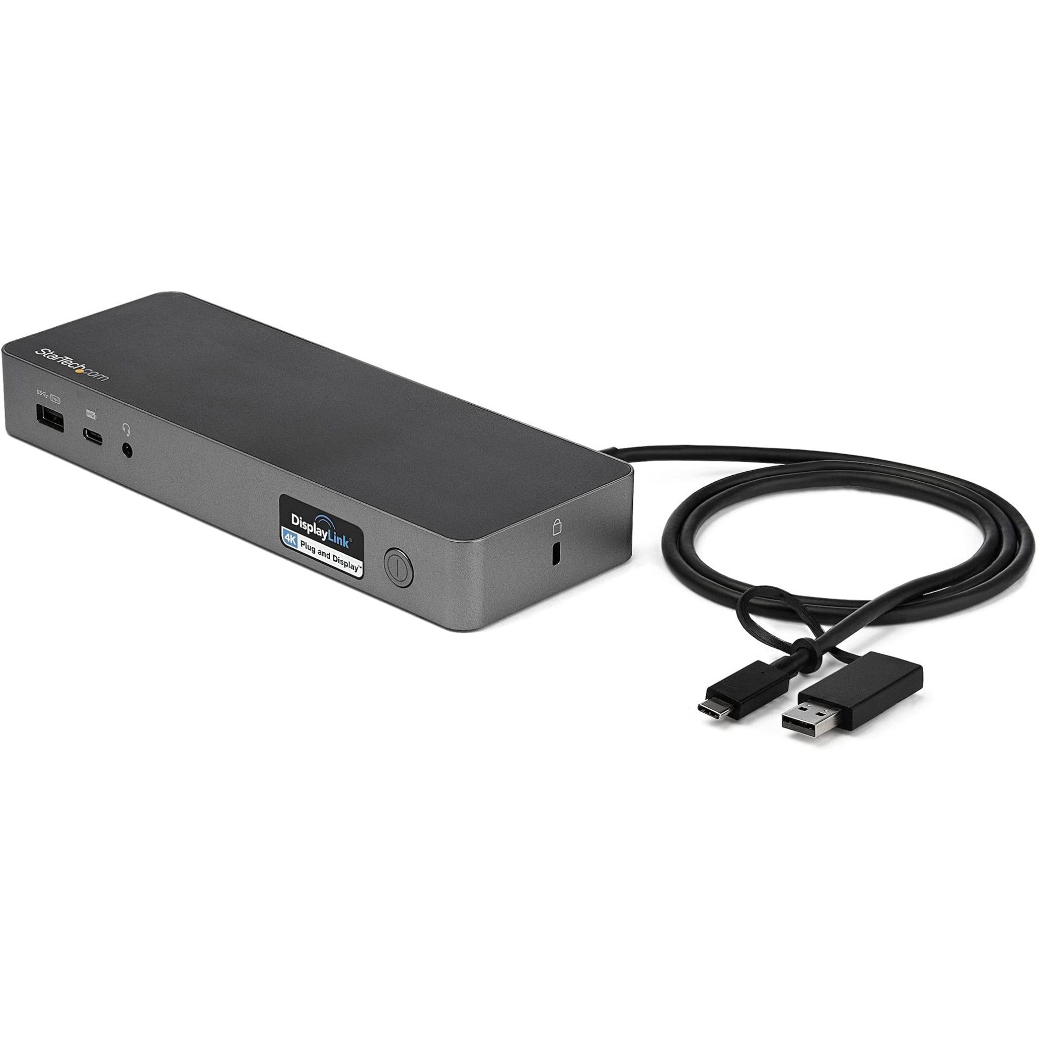 StarTech.com Universal Laptop Docking Station - Hybrid USB-C/USB-A Dock with Dual 4K DP/HDMI Ports, 60W Power Delivery - Compatible with Mac, Windows & Chrome OS - Ethernet Port Included - Perfect for Home Office & Remote Work Setup