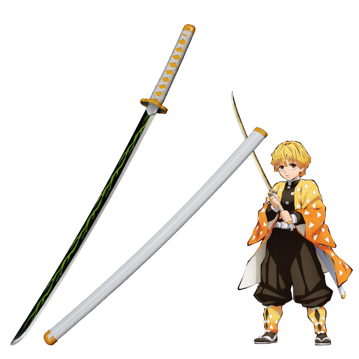 Demon Slayer Sword Replica - Kimetsu no Yaiba Tanjiro Kamado & Shinobu Kochou Cosplay Prop - Carbon Steel Anime Game Sword for Collectors & Cosplay Enthusiasts - Perfect for Halloween, Conventions & Display
