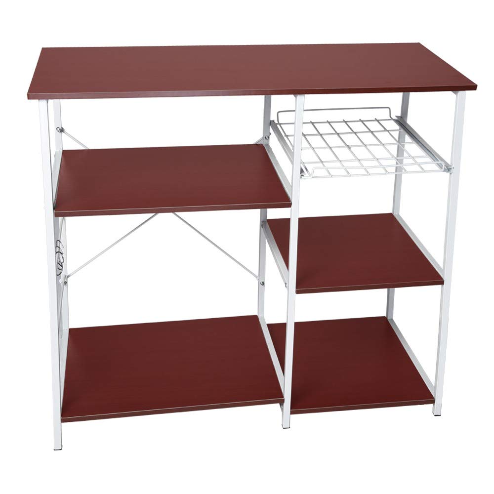 BBesty Multifunctional Kitchen Rack - Microwave Oven Stand, Floor Shelf Storage Cabinet for Pantry Organization - Perfect for Small Kitchens & Apartment Living (Shipped from USA)