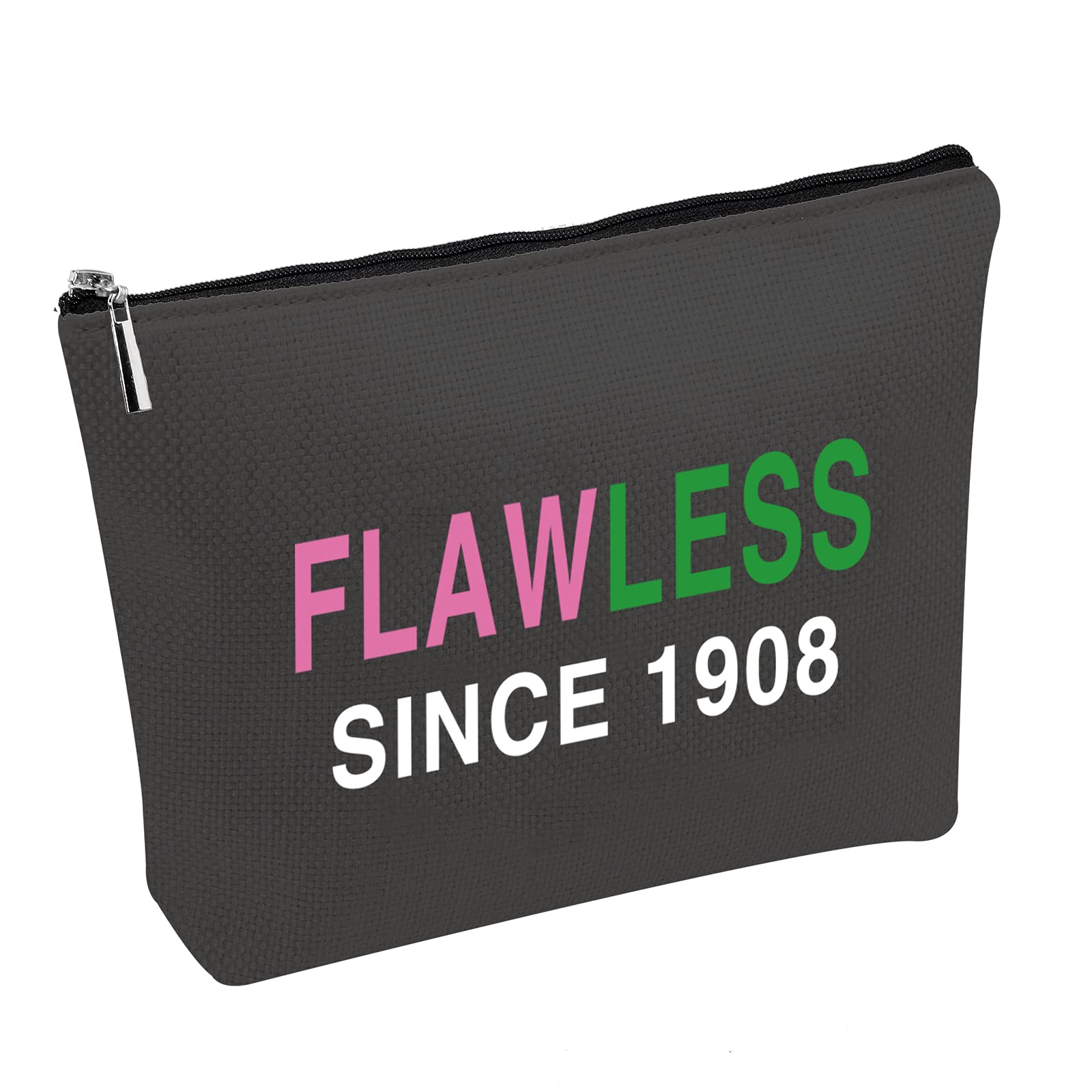PWHAOO Pink & Green Sorority Makeup Bag - Perfect Graduation Gift for Sorority Sisters - Cute Cosmetic Pouch for College, Greek Life & Sisterhood Events