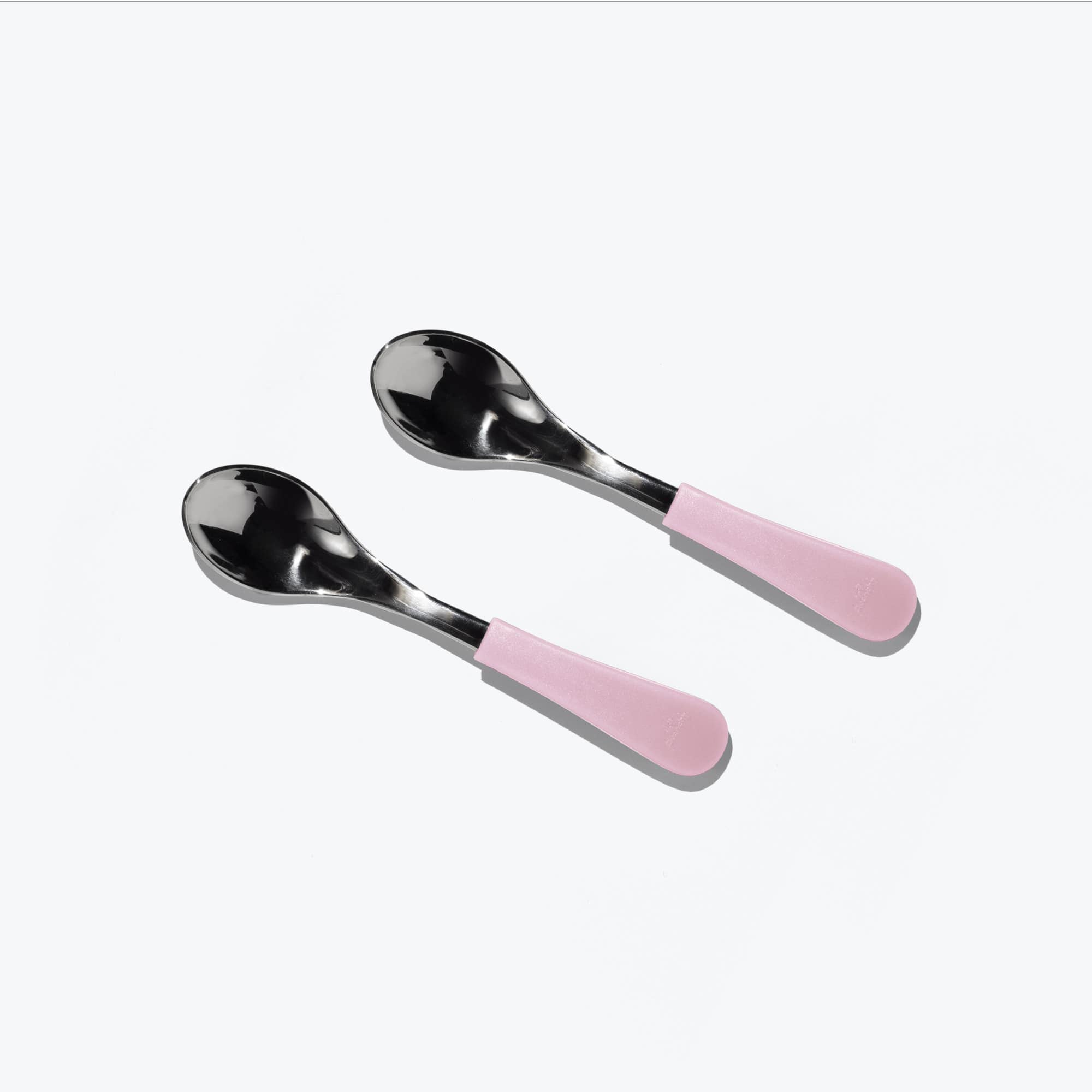 Avanchy Stainless Steel Baby Spoons - BPA-Free, Eco-Friendly Infant Feeding Utensils (Pack of 2, Pink) for Weaning, First Foods & Toddler Meals