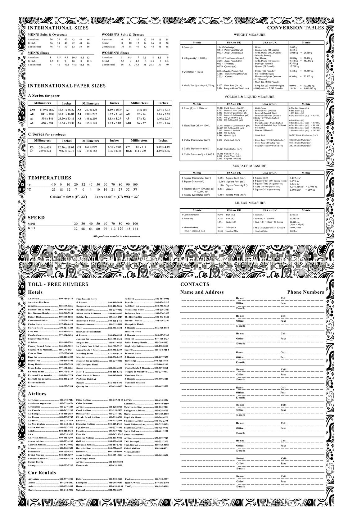 2025-2026 Academic Year 12-Month Wall & Desk Student Planner with 3-Ring Binder - School, Teacher & Student Organizer (Black & White Paisley Design) - Perfect for Classroom, Home Office & Study Planning