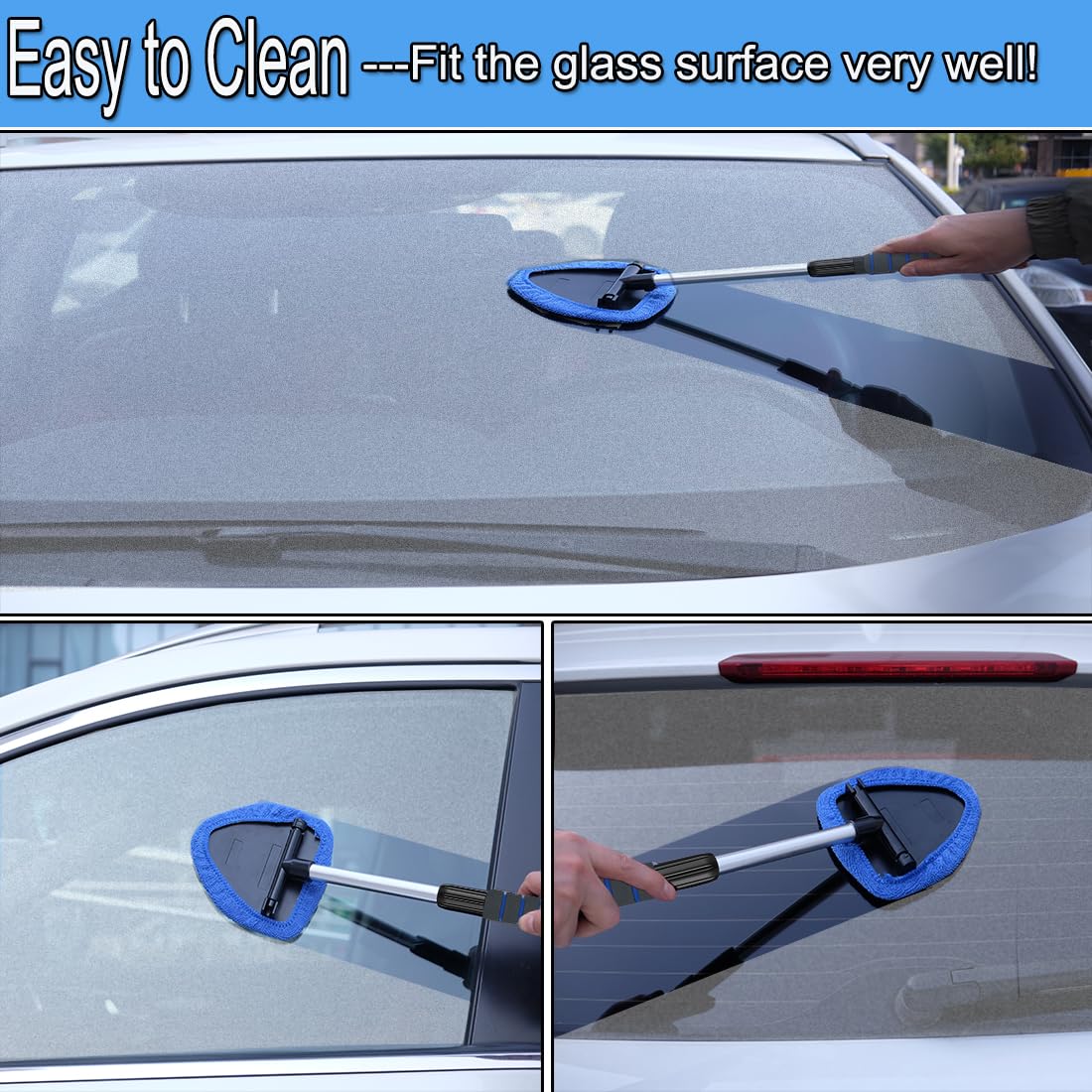 Gven Windshield Cleaner Tool - Interior Car Window Cleaner with Reusable Microfiber Pad - Auto Glass Cleaning Kit for Cars, Trucks & SUVs - Perfect for Streak-Free Windows at Home or On-the-Go