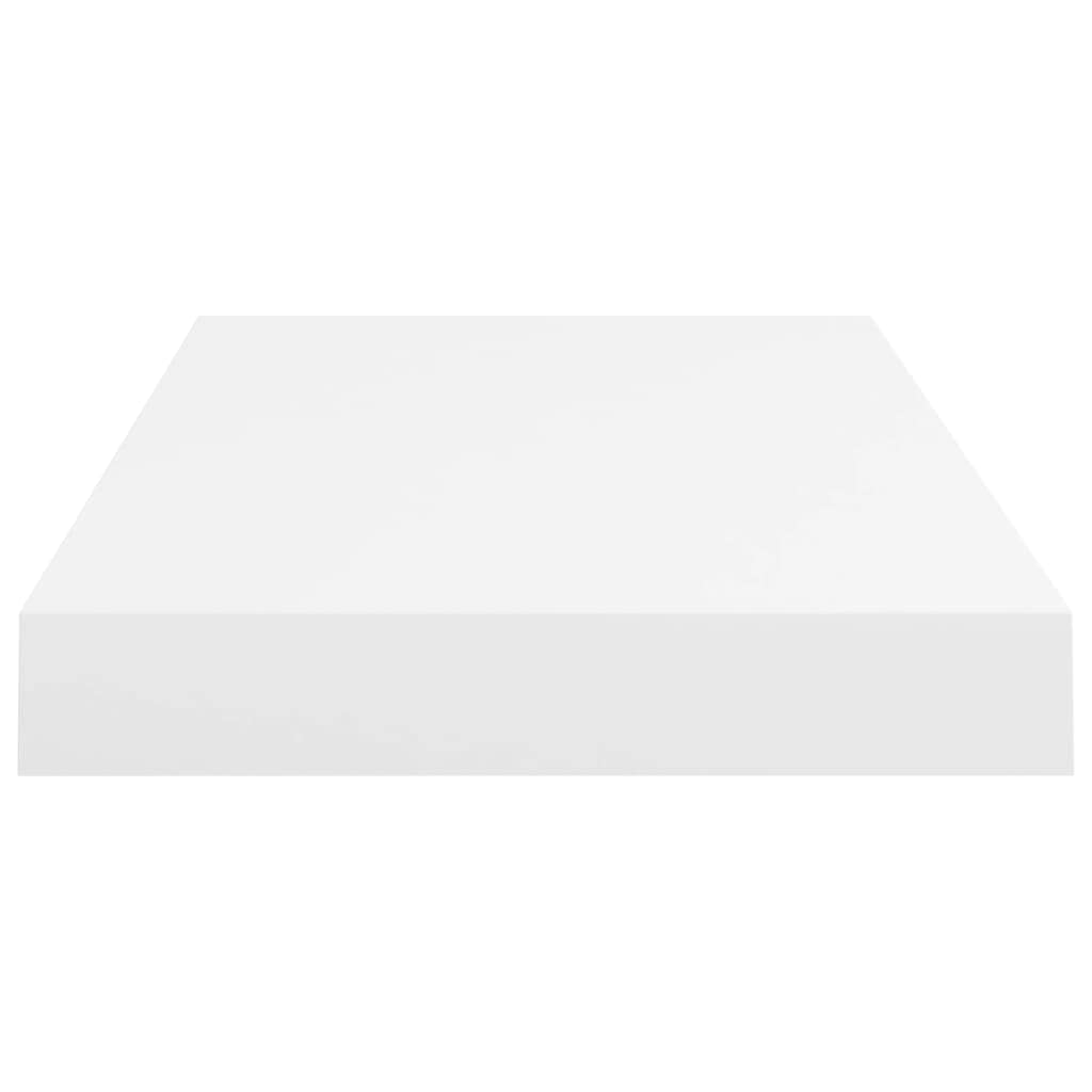 Modern Floating Wall Shelves Set of 2 - White MDF Ledge Shelf 19.7
