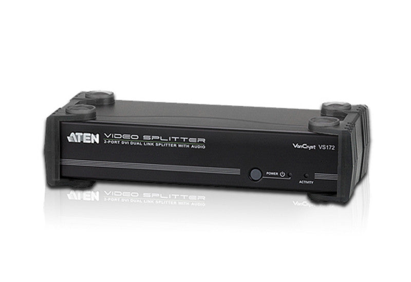 Aten VS172 2-Port DVI Dual Link Video Splitter with Audio Support - Ideal for Gaming, Home Theater & Multi-Monitor Setups