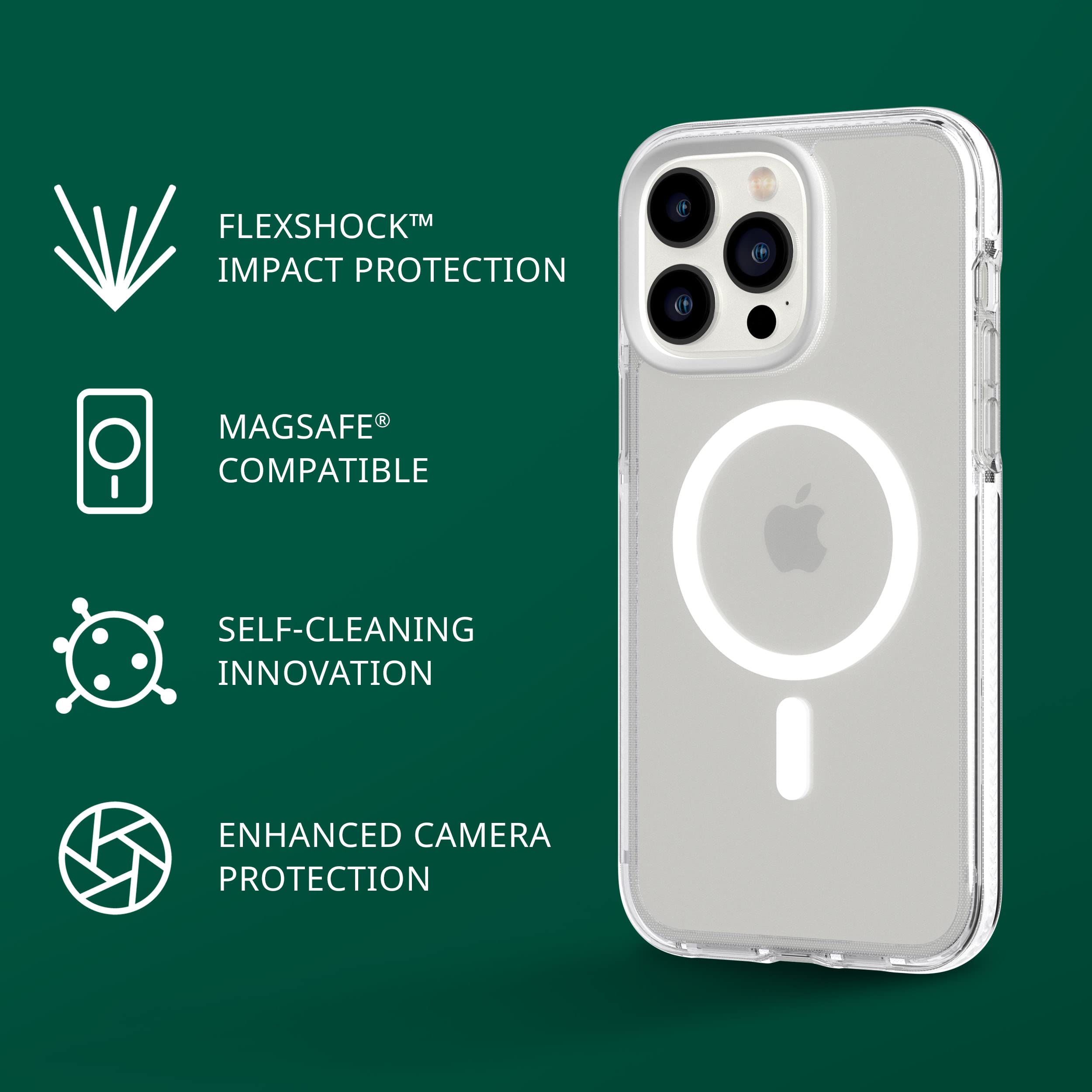 Tech21 Evo Crystal iPhone 14 Pro Max Case - MagSafe Compatible, Shockproof & Scratch Resistant Clear Phone Cover with 16ft Drop Protection | Perfect for Everyday Use, Travel & Outdoor Activities