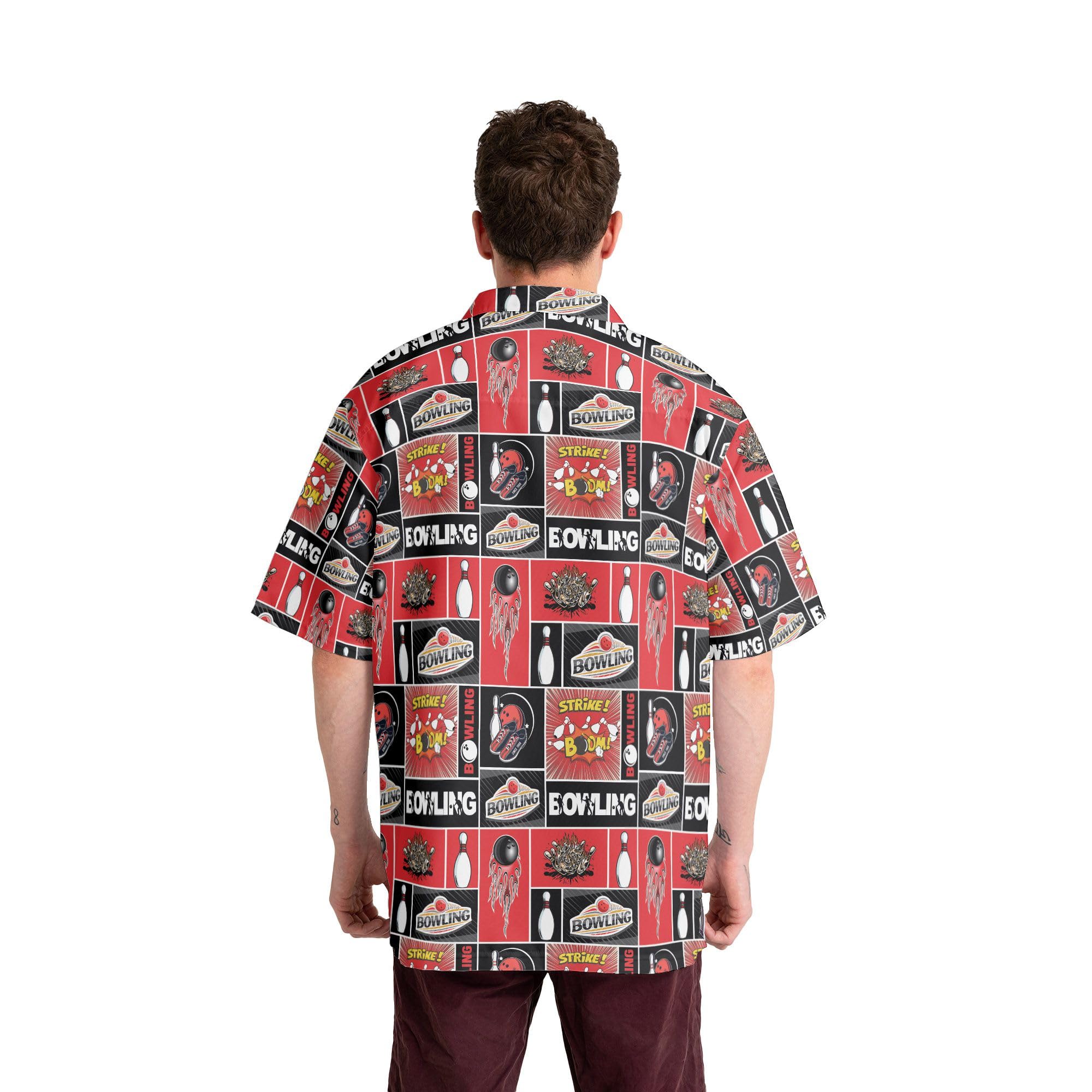 Custom Personalized Bowling Shirts with Names for Men & Women - Retro Hawaiian Style Bowling Shirts - Perfect for Bowling Leagues, Team Uniforms & Themed Parties