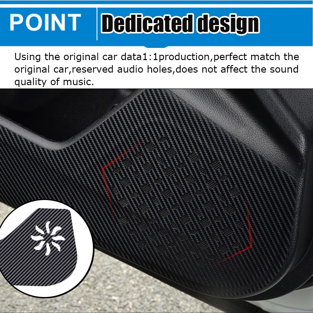 Carbon Fiber Leather Door Anti-Kick Pad Stickers - 4-Piece Set for Toyota Venza (2021-2022) - Interior Car Door Edge Protector Film - Prevent Scratches & Dents - Perfect for Family Cars, Daily Commuting and Road Trips