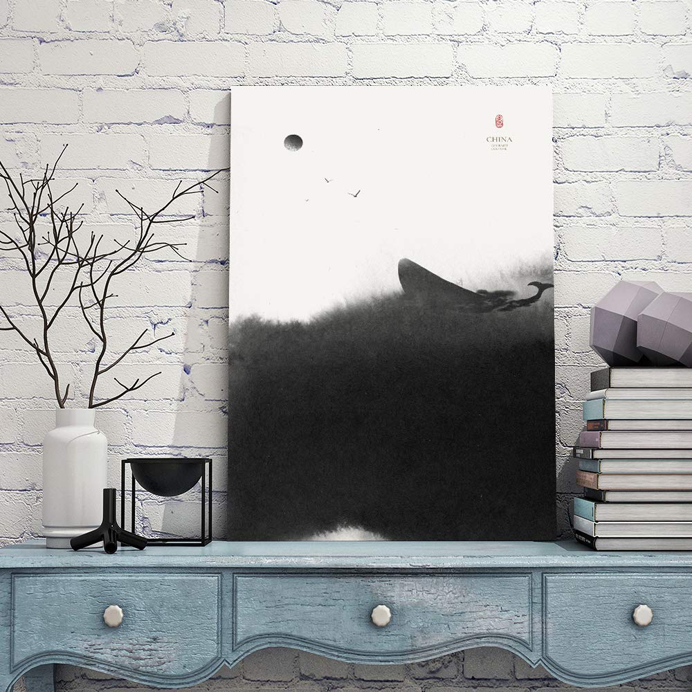 Wall26 Canvas Wall Art Ink and Wash Painting - 16x24 Inches Framed Canvas Prints for Bedroom, Living Room, Office, and Home Decor