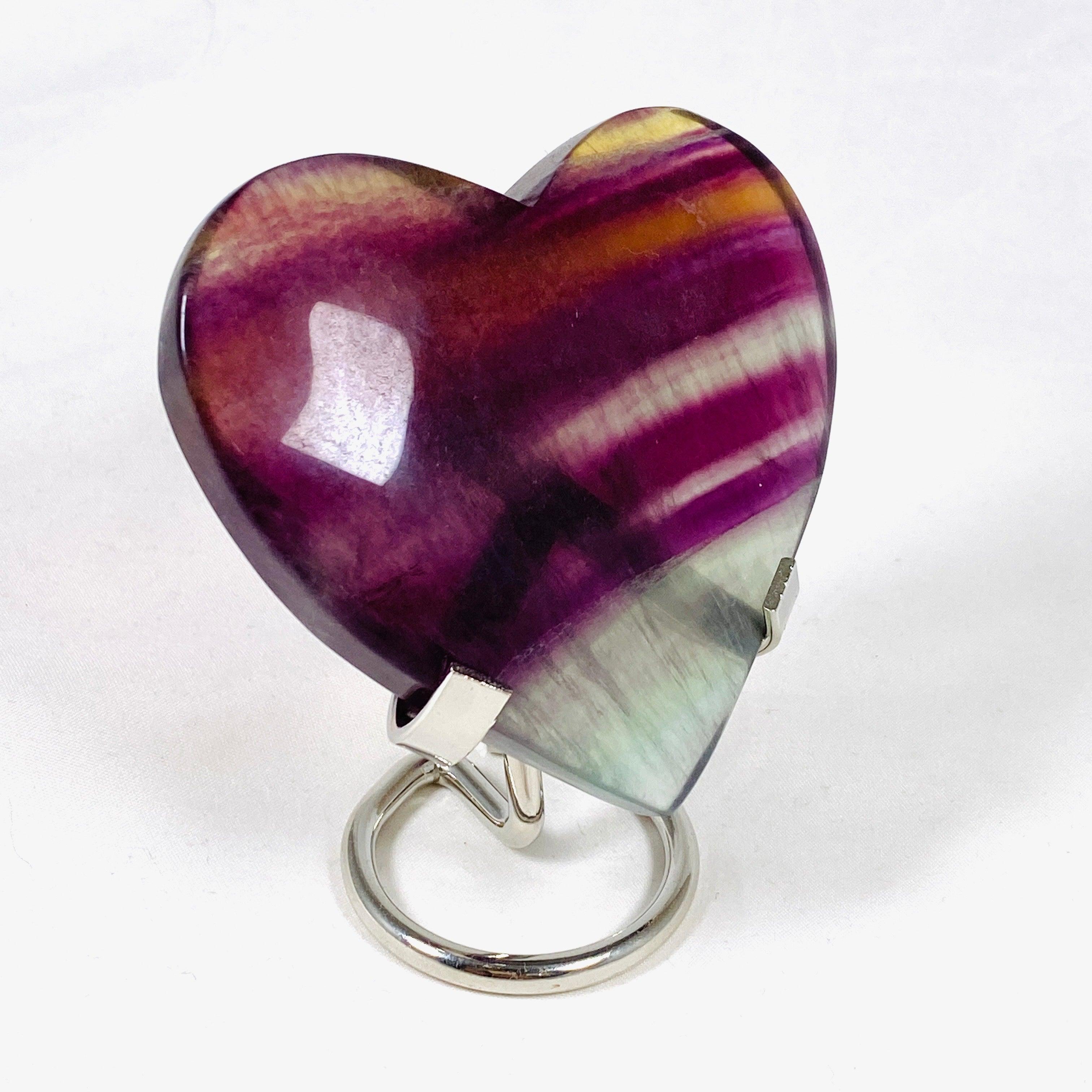 Rainbow Fluorite Heart Pendant - RFH 02 - Natural Crystal Jewelry for Healing, Meditation & Spiritual Energy - Perfect for Reiki Practitioners & Crystal Collectors