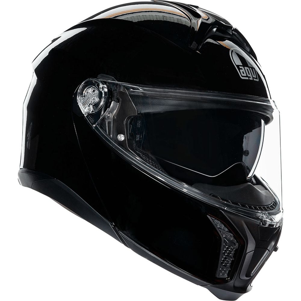 AGV Tourmodular Solid Black Full Face Motorcycle Helmet - DOT & ECE Certified for Safety - Lightweight & Comfortable for Long Rides - Perfect for Street Biking, Touring & Commuting