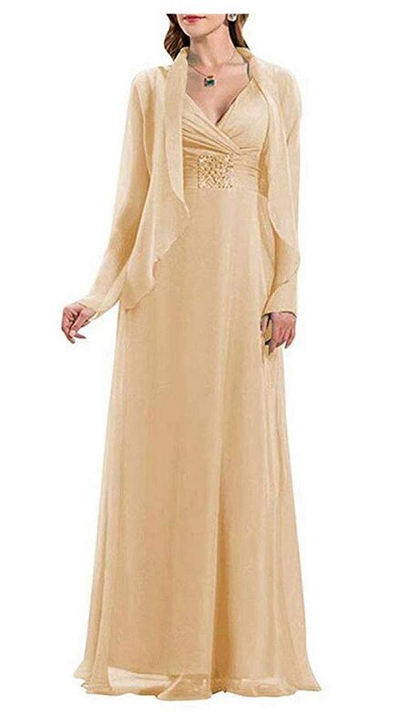 Elegant Plus Size Women's Chiffon V-Neck Beaded Waist Evening Dress 2-Piece Set for Mother of The Bride - Perfect for Weddings, Formal Events & Special Occasions