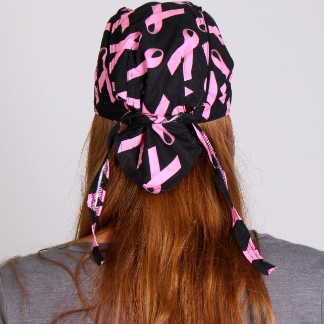 Hot Leathers Pink Ribbon Premium Headwrap - Breast Cancer Awareness Biker Doo Rag for Women & Men - Motorcycle Riding, Cycling & Outdoor Activities
