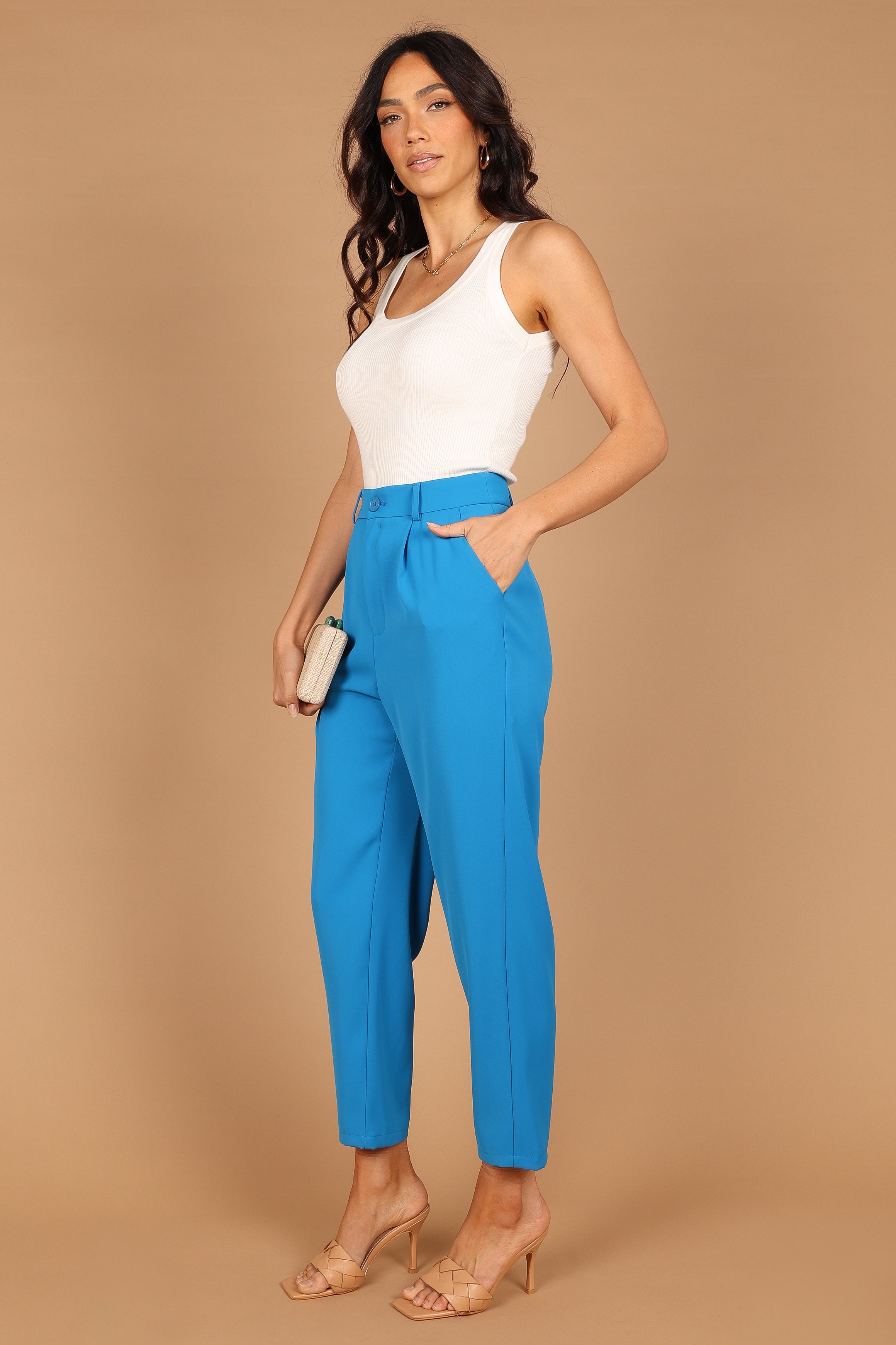 Baxley Tailored Pants for Men - Slim Fit Stretch Dress Pants in Classic Blue | Perfect for Office, Business Casual & Formal Occasions
