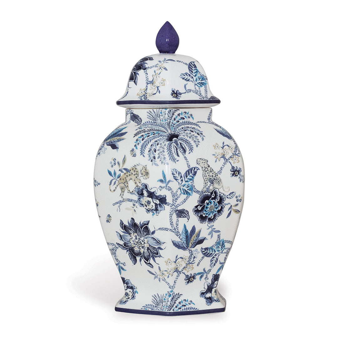 Braganza Blue Ginger Jar - Handcrafted Ceramic Vase for Home Decor, Wedding Centerpiece & Asian-Inspired Interior Design