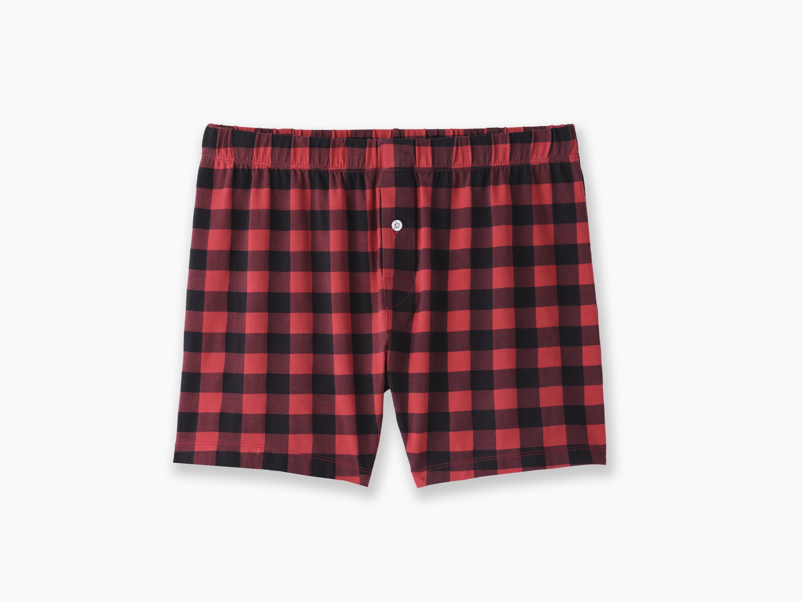 Men's Slim Fit Boxer Briefs - Red Buffalo Check Plaid Underwear for Comfort & Style | Perfect for Everyday Wear, Gym & Travel