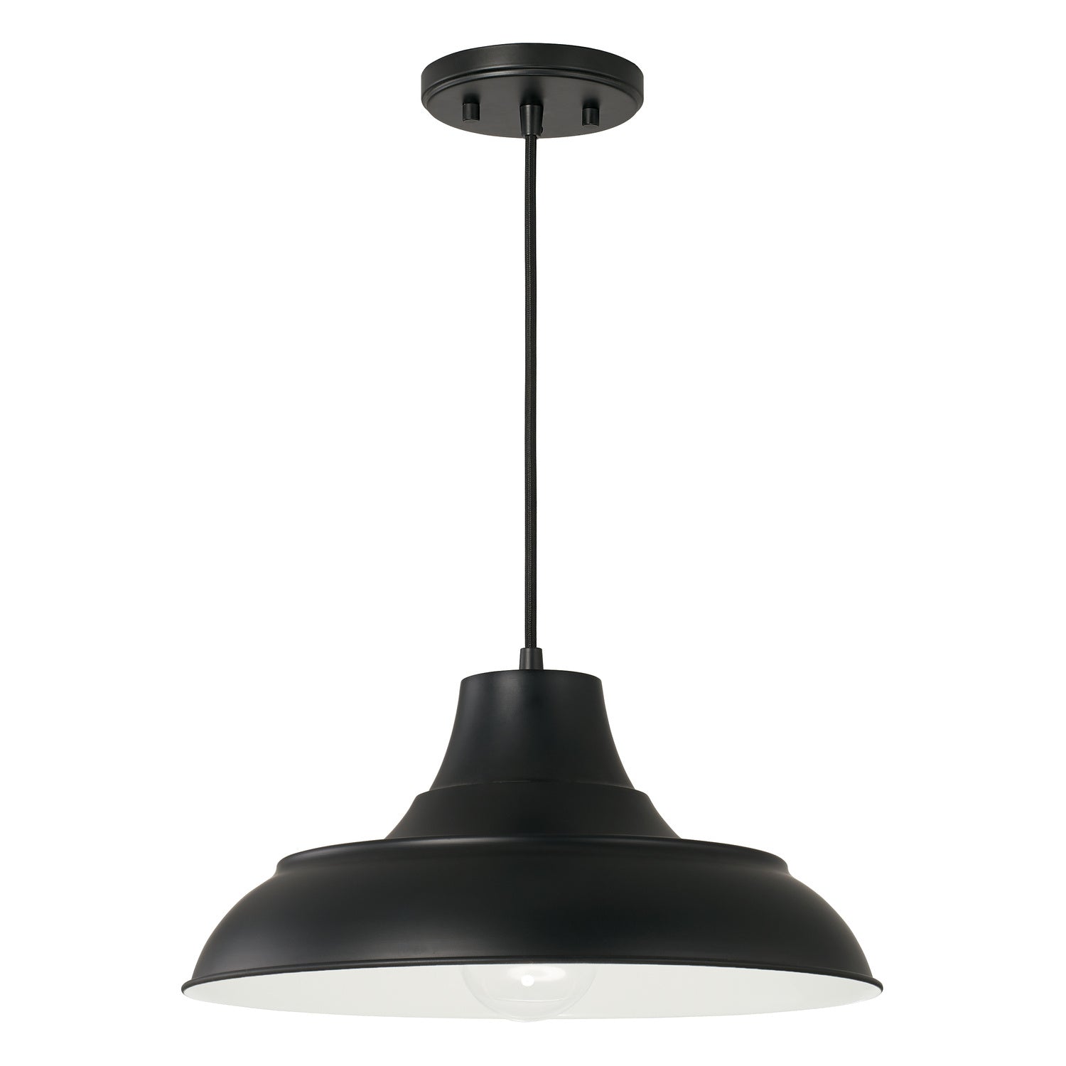 Kent Matte Black Pendant Light - Modern Industrial Hanging Fixture for Kitchen Island, Dining Room & Bedroom Lighting