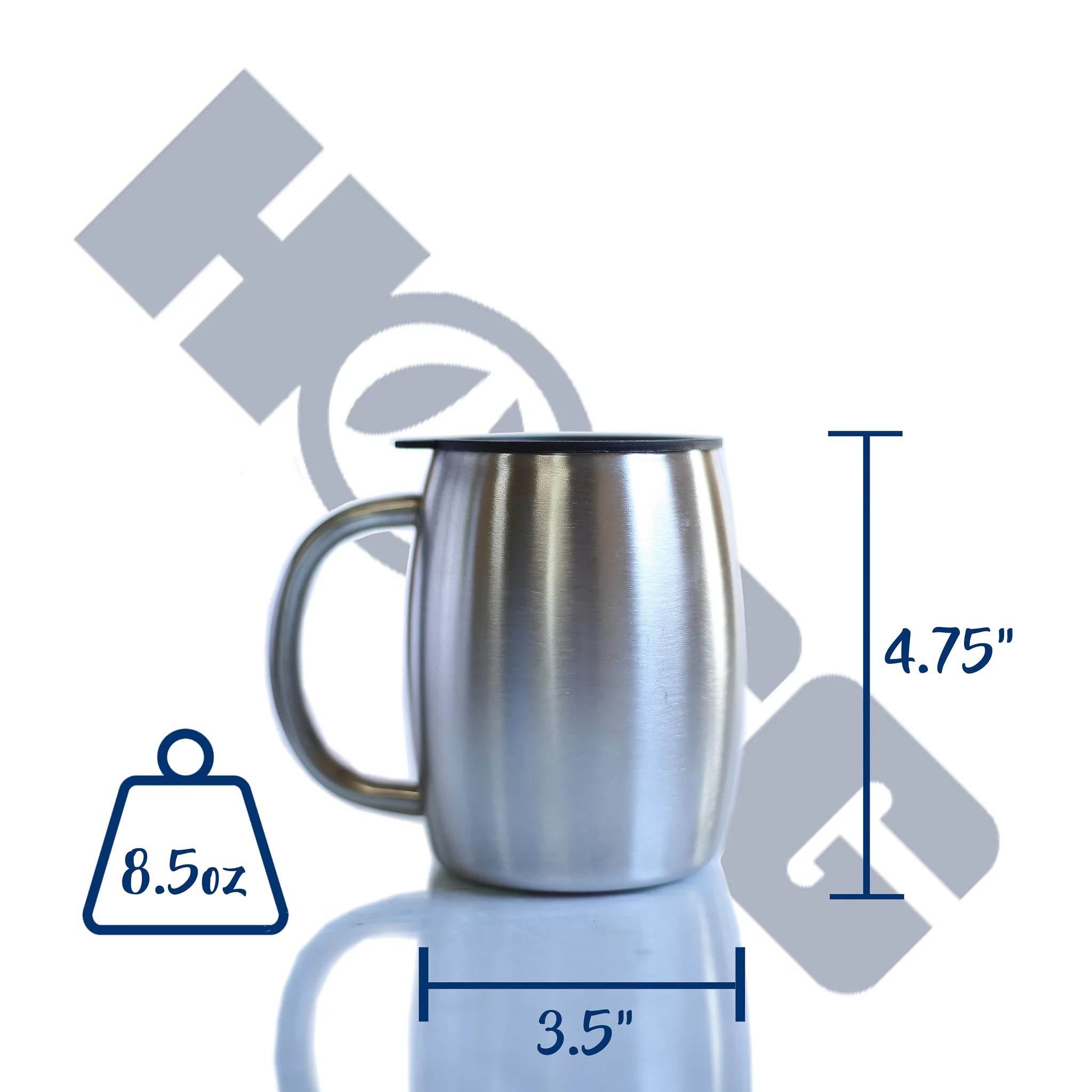 14 oz Stainless Steel Insulated Coffee Mug Tumbler with Lid & Straw (25-Pack) - Bulk Metal Tumblers for Hot/Cold Drinks, DIY Customization, Office, Home, or Restaurant Use - Silver