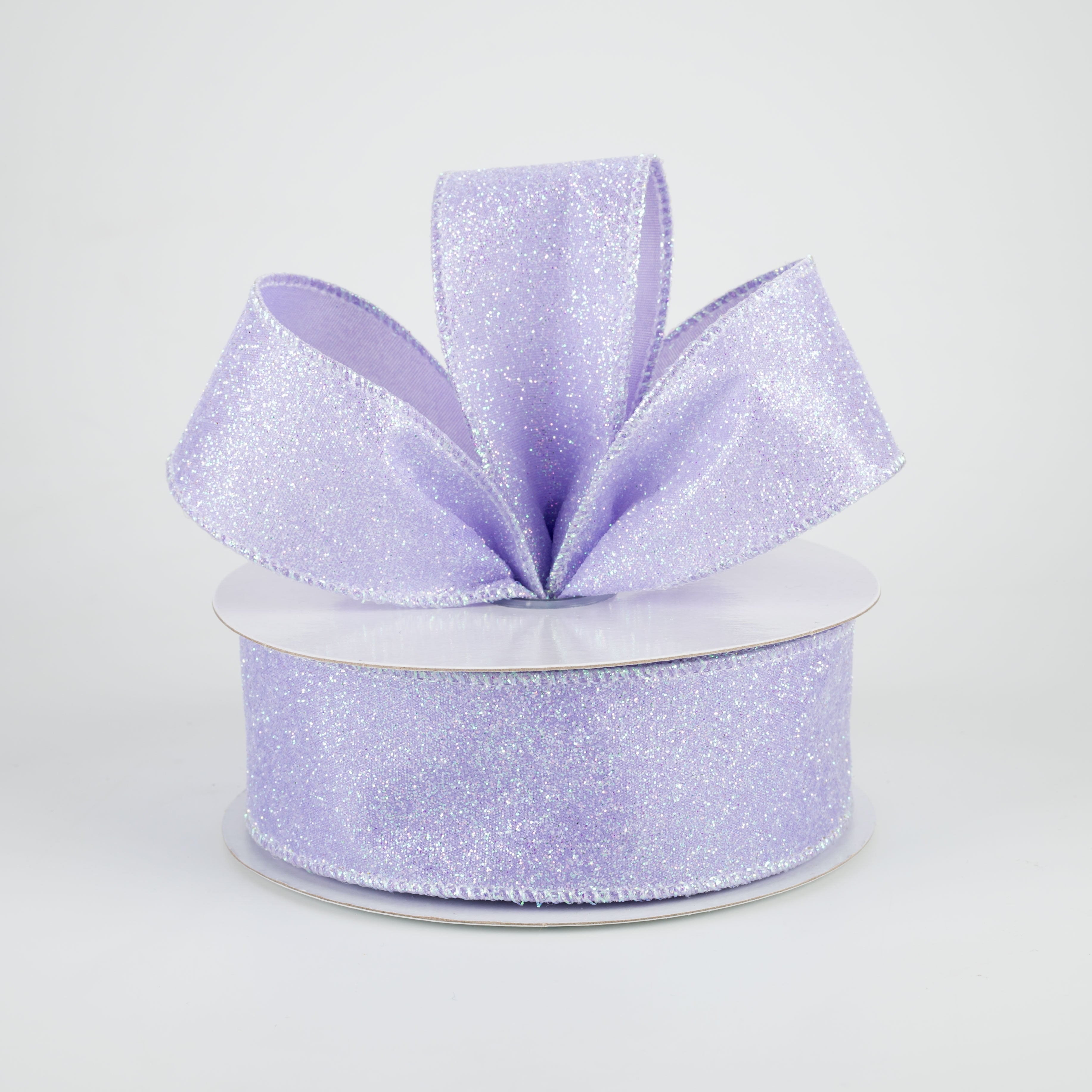 1.5 Inch Iridescent Glitter Satin Ribbon - Lavender Purple (10 Yards) for Gift Wrapping, DIY Crafts, Wedding Decorations & Hair Bows