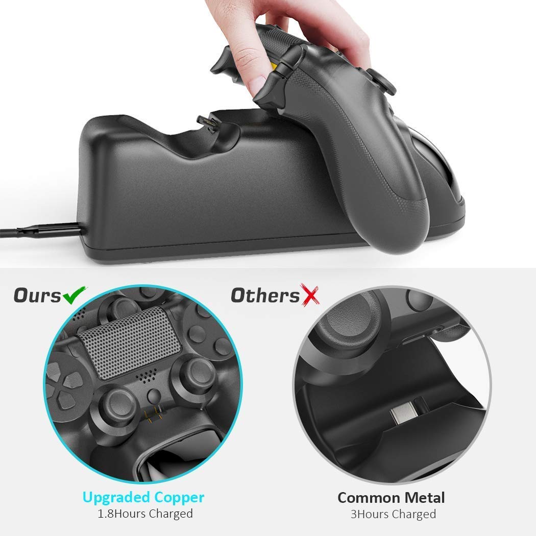 DualShock 4 Controller Charging Dock with Cooling Fan Stand for PS4/PS4 Slim/PS4 Pro - Perfect for Gaming Sessions & Console Protection