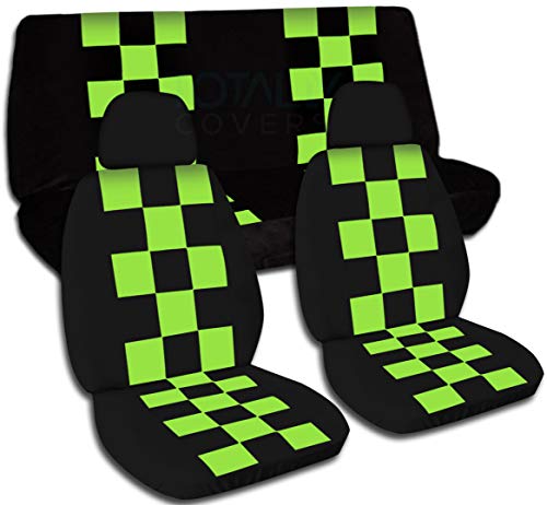 Black and Lime Green Checkers