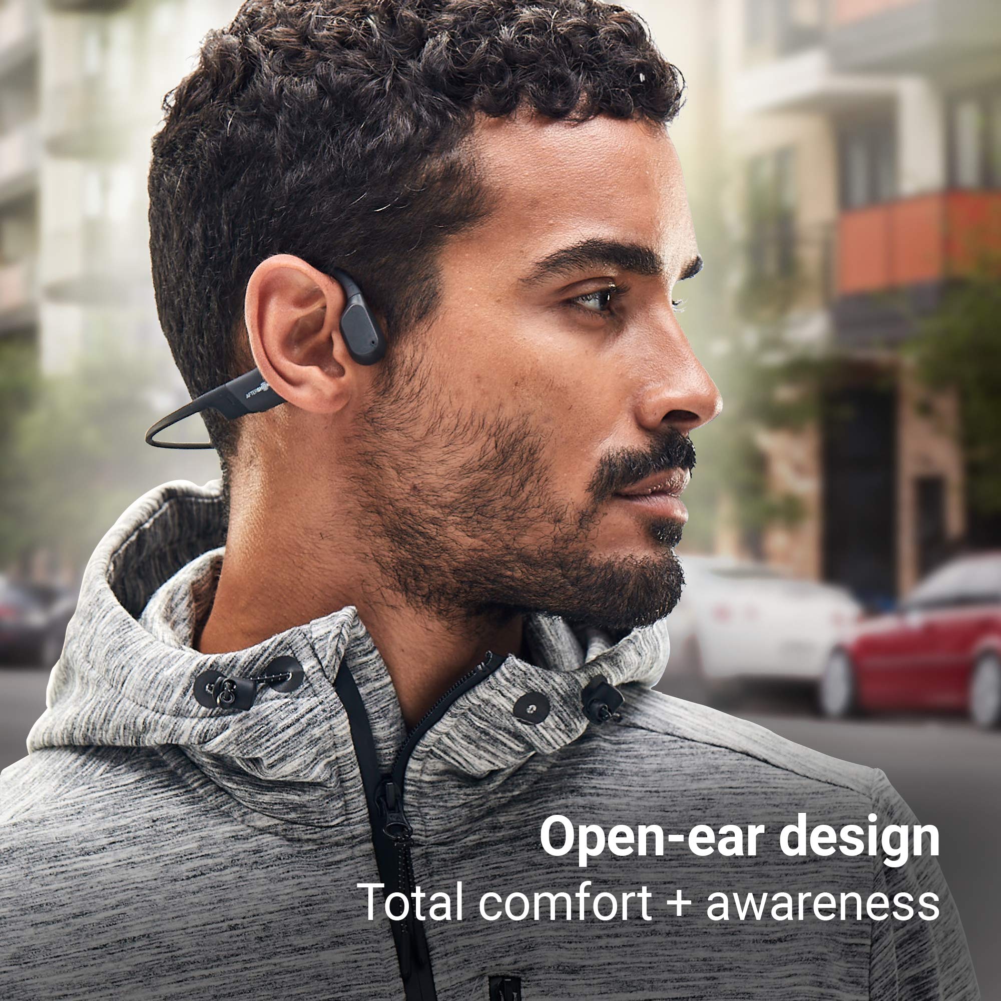 Shokz OpenRun (Formerly Aftershokz Aeropex) - Open-Ear Bluetooth Bone Conduction Headphones for Running & Workouts - Sweatproof Wireless Sport Earphones with Built-in Mic - Perfect for Gym, Cycling & Outdoor Activities